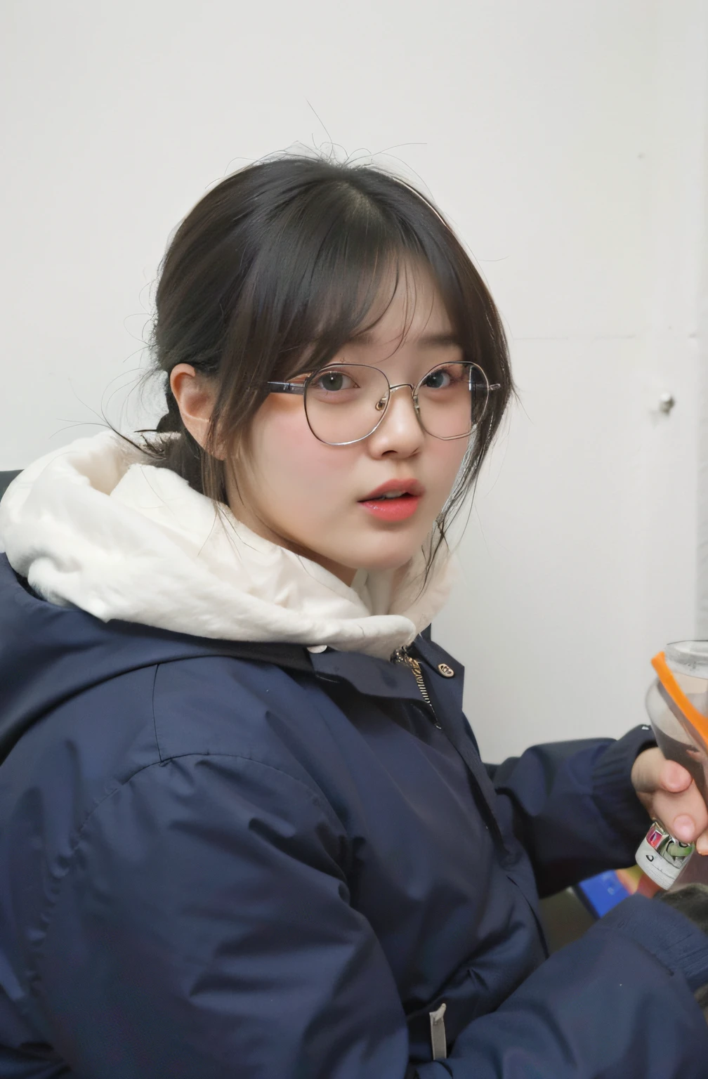 There was a woman sitting at the table,Hot dogs and soda in hand, Zhang Pengzhen, Li Zixin, xintong chen, xiaofan zhang, wenfei ye, jiyun chae, yuxiang chen, zhelong xu, Wang Qichao, Qiu Fang, mingchen shen, xiaolong wang, Lin Qifeng