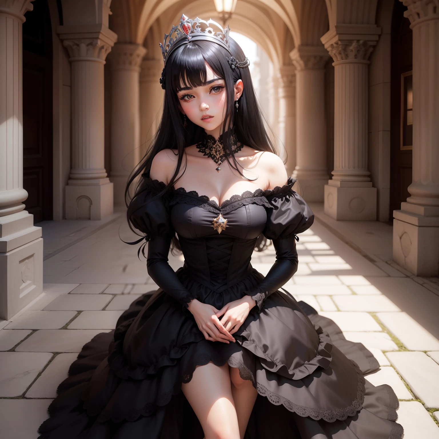 Black haired princess from europe kingdom