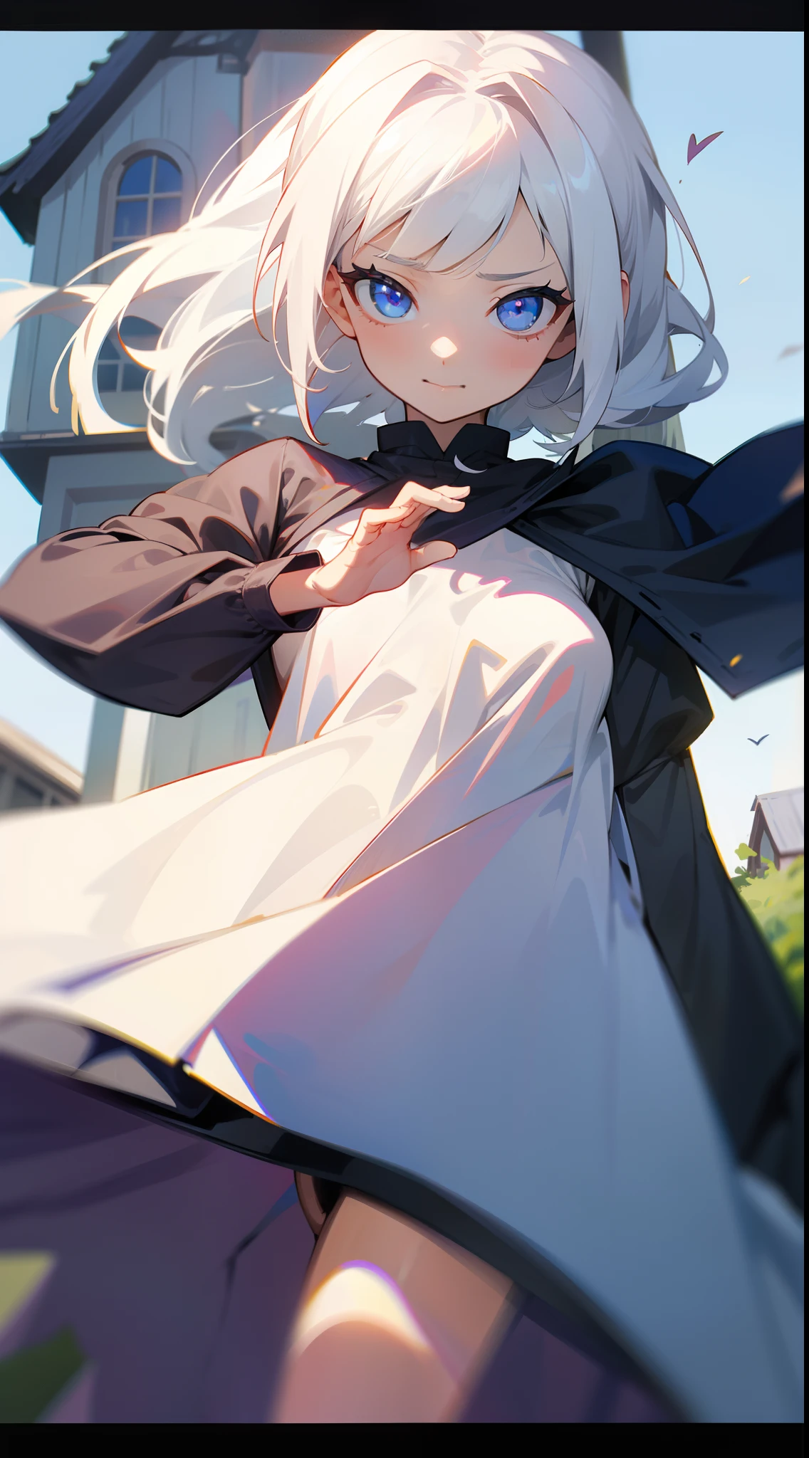 Abigail,Weird House Girl,Two-dimensional wind,White hair,There is love in the eyes,no clothes are worn