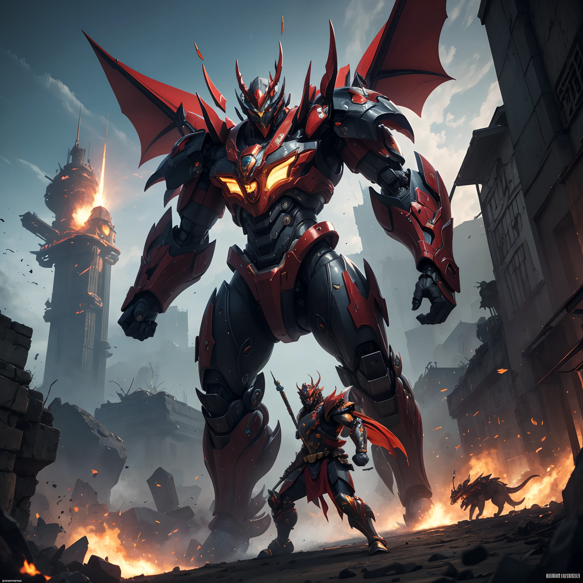 Zulong Mecha is a fictional mecha character that often appears in science fiction works. The ancestral dragon is regarded in many cultures as the founder and supreme form of the dragon, symbolizing strength, wisdom, and domination. Therefore, ancestral dragon mechs are usually designed to have great strength and intelligence, and are capable of dominating the battlefield. Zulong mechs usually have a large size and strong muscle structure, which can easily withstand various attacks and cause great damage to enemies. It is also equipped with a variety of powerful weapon systems such as greatswords, rocket launchers, and energy cannons for long-range and melee attacks on enemies. In addition, the Zulong mech is highly intelligent and strategic, and can analyze the battlefield situation through algorithms and calculations and make the best battle decisions. It can use radar systems and sensors to track the location of enemies and protect itself by predicting and avoiding enemy attacks. In the storyline, the ancestral dragon mech is often used to fight powerful enemies or perform critical missions. Its great strength and intelligence make it the last line of defense of the protagonist, capable of saving the situation and protecting the safety of humanity at critical moments. --auto