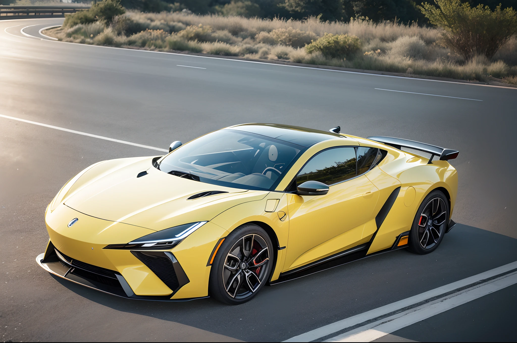 Conceptual design style,Road vehicles, Simple body lines, Elements of an electric vehicle, Sharp surfaces, hyper HD, High quality, (Clear focus) 4K Unity wallpaper, Movie lighting, Depth of field, Defocus, Daytime, highways, Truck design elements, Automotive Design Trends 2023.