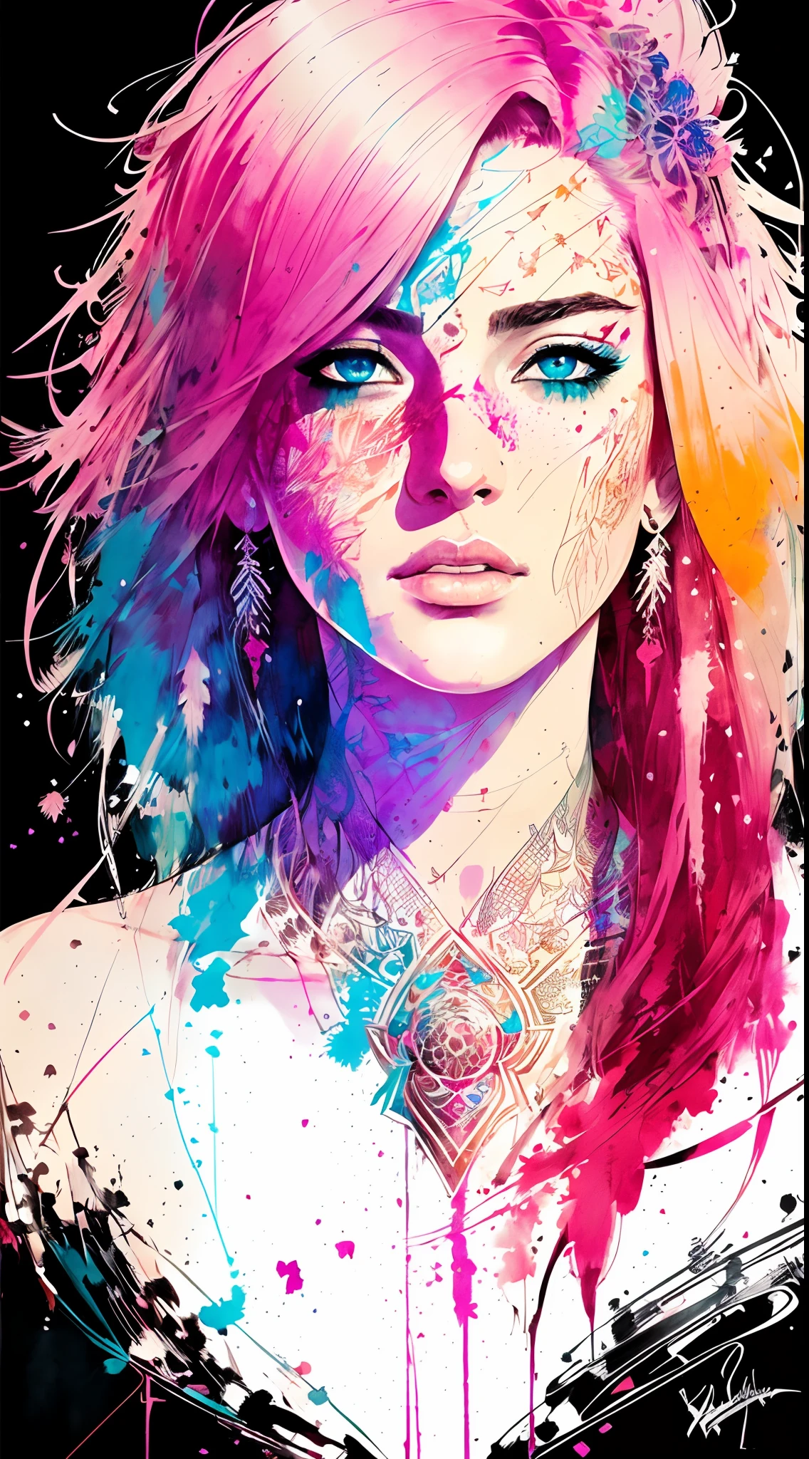 strong warrior princess, centered, key visual, intricate, highly detailed, breathtaking beauty, precise lineart, vibrant, comprehensive cinematic, Carne Griffiths, Conrad Roset, (the most beautiful portrait in the world:1.5)