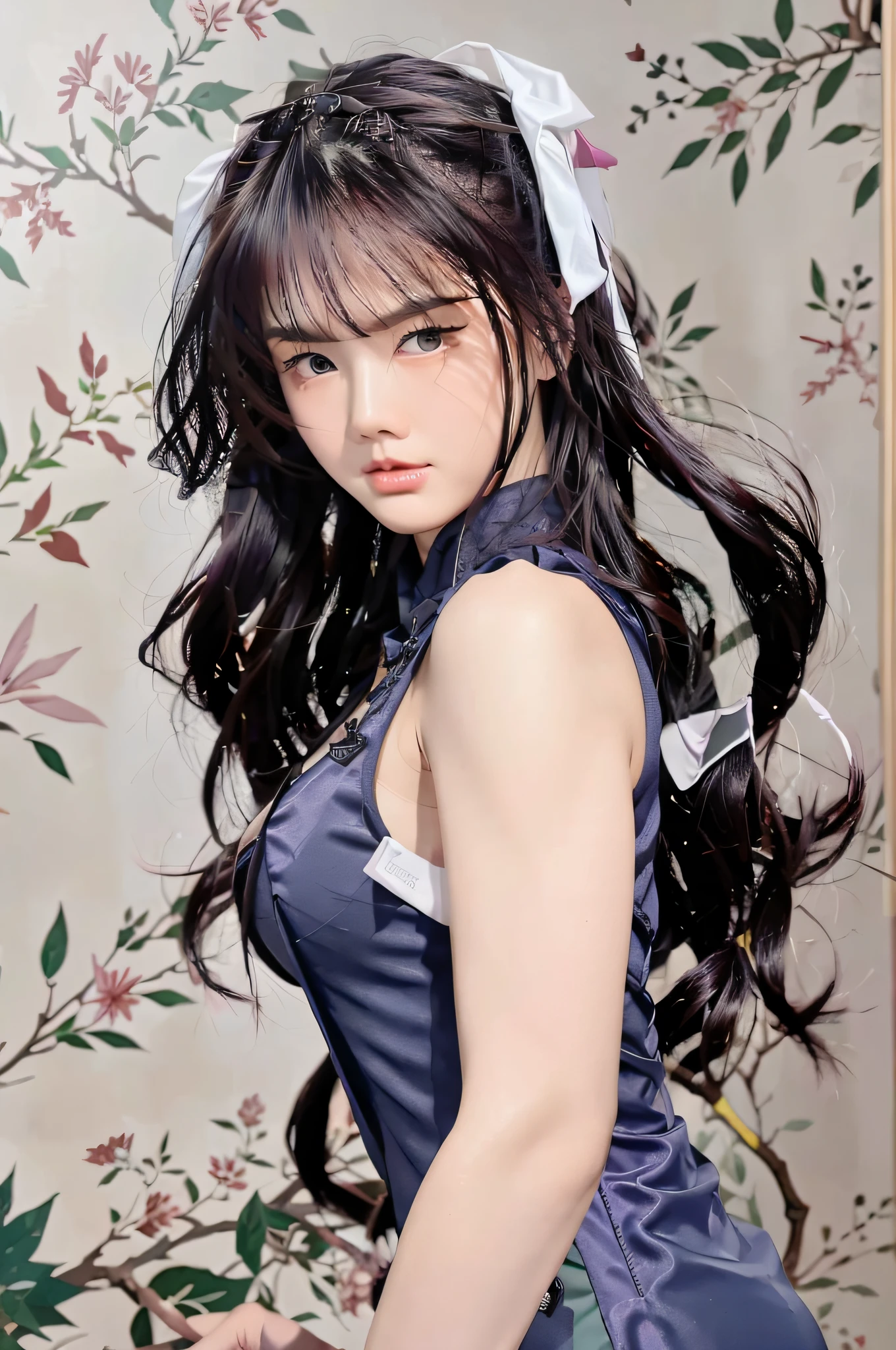 "((tmasterpiece)), The picture quality is the best,Super detailed 8k wallpaper,Beautiful facial details,The picture is very beautiful,Ambient lighting,A girl in Hanfu,posing elegantly,Hands behind your back,Full body photo,Shooting outdoors,High quality and ultra-clear images,Perfectly presented in 4K,ancient wind,Pink clothes,see-through transparent clothes,lilac purple hair,Perfect face,Keep your eyes on the camera。"