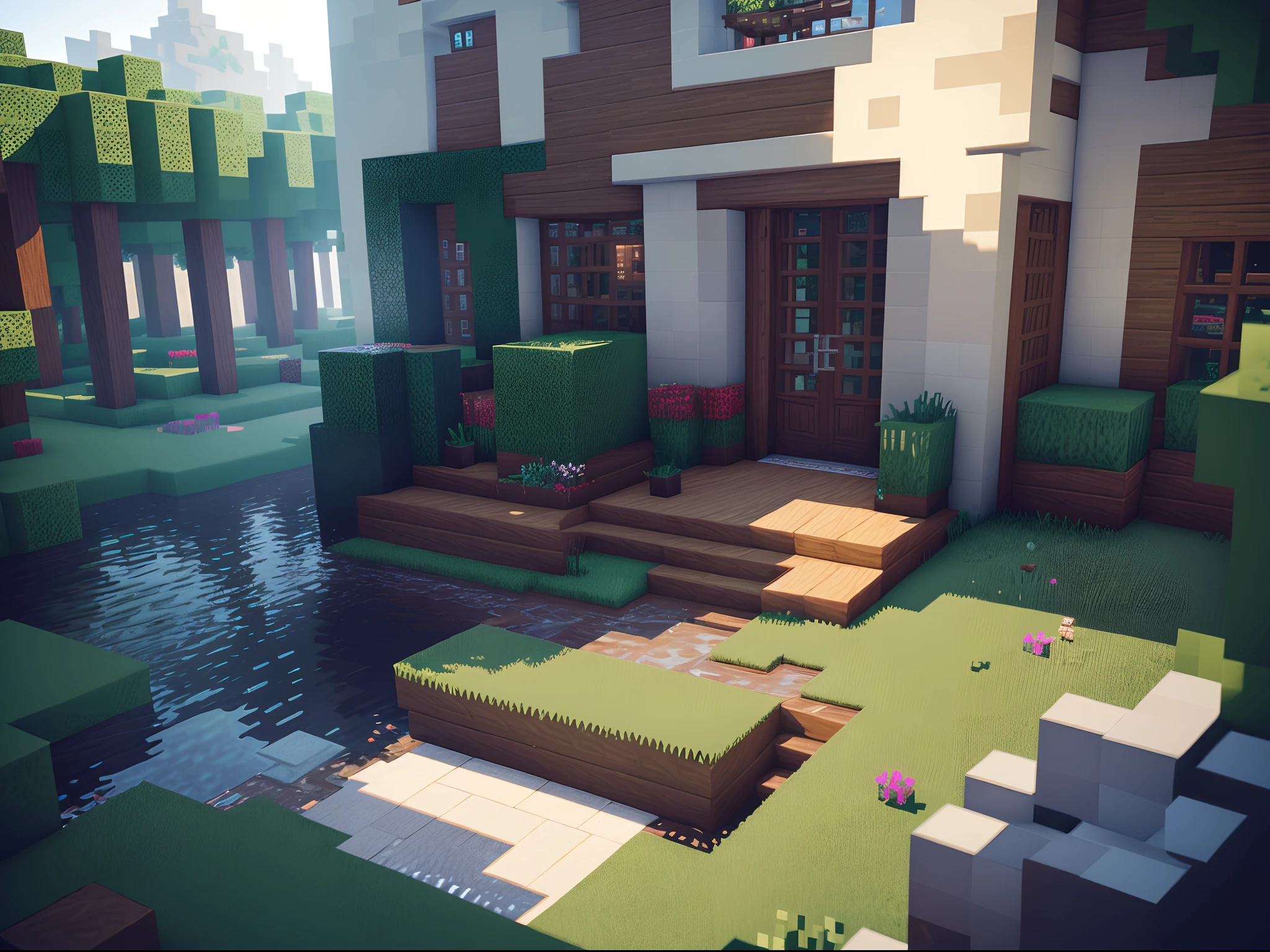 Game Minecraft,Extreme light and shadow,Eau,hyper HD --auto