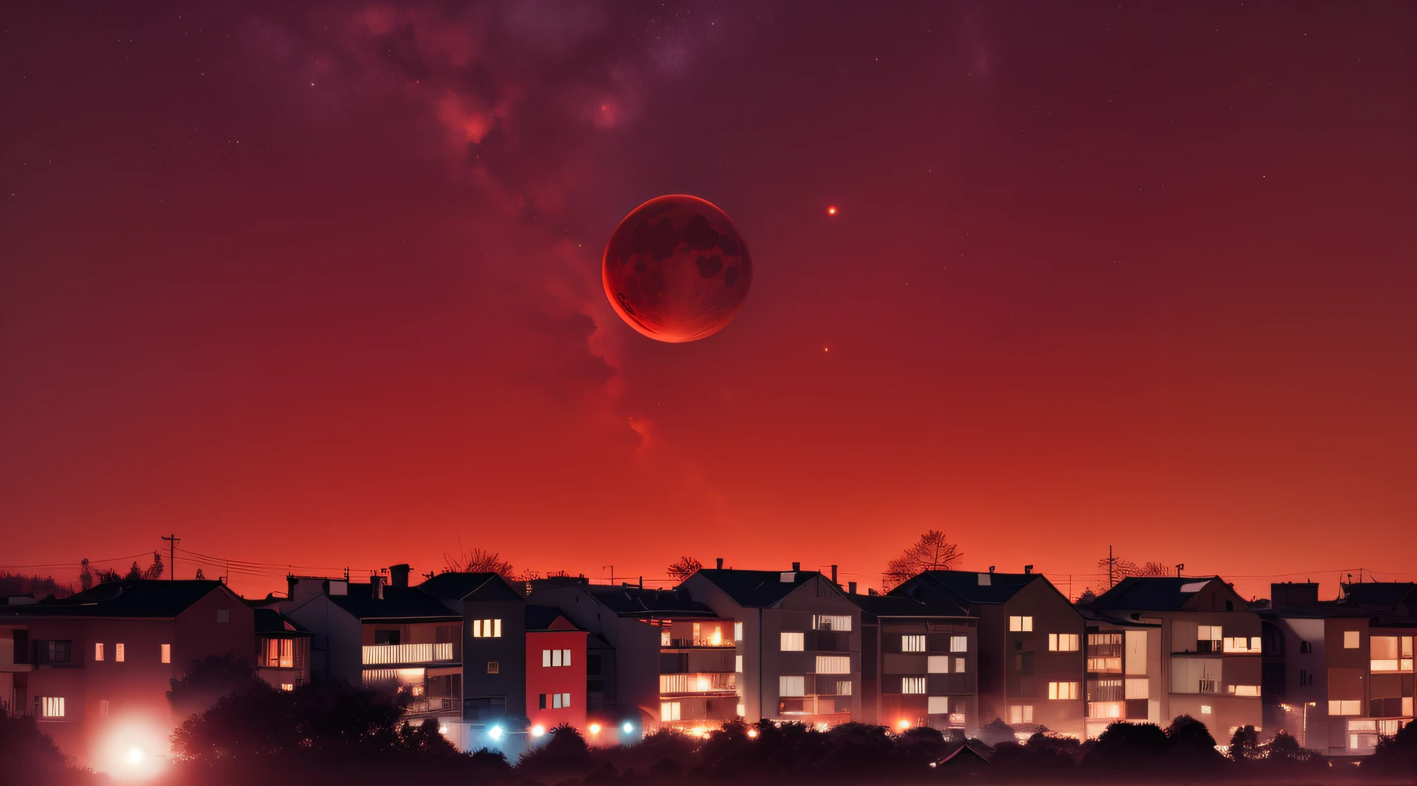 blood moon red sky
