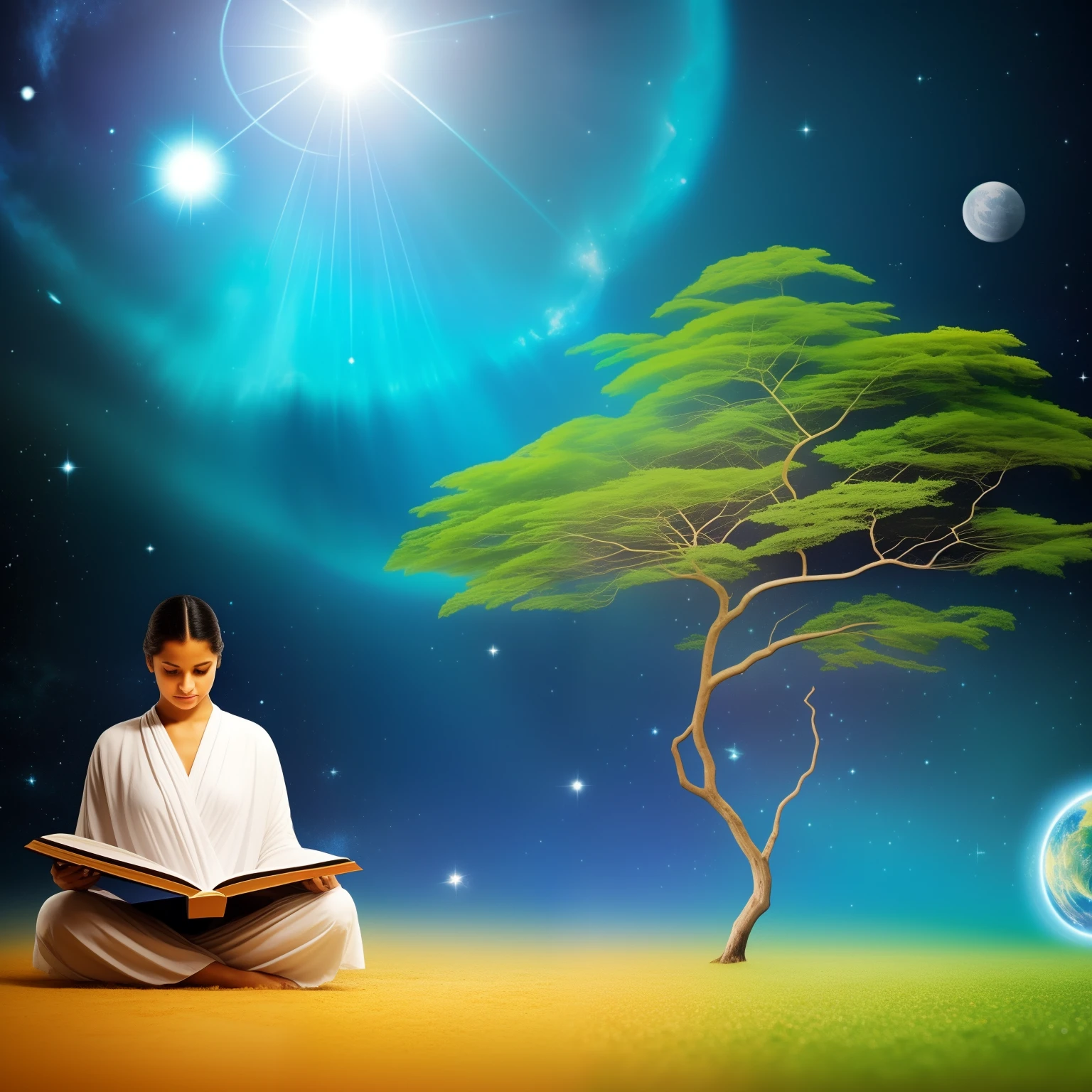 transcendental development of mind and reasoning, Leia o Livro Azul, planetas e estrelas, sol brilhante, ........lua, water, animais, vegetais
