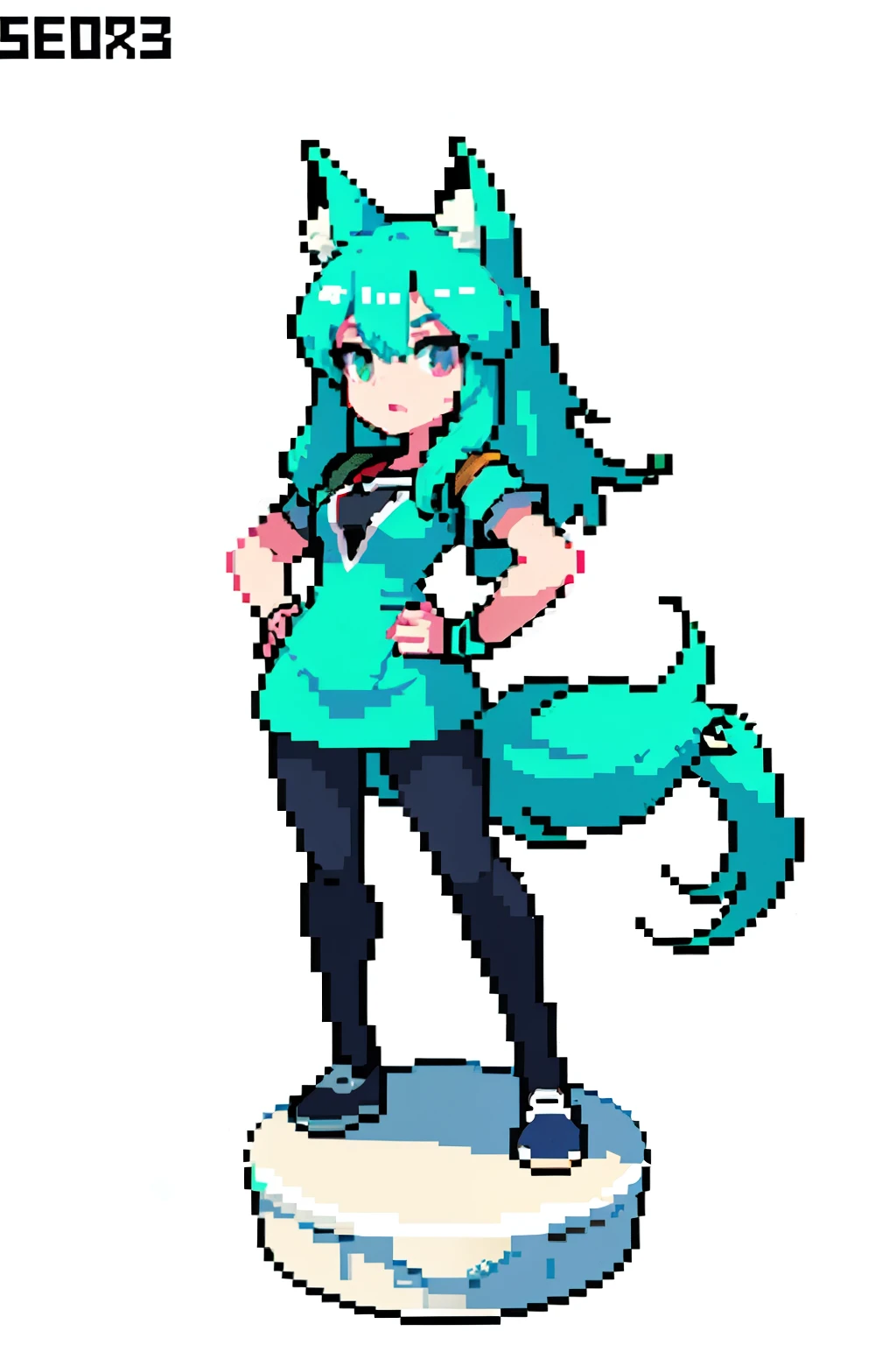 Pixel art style，comical，WeChat avatar，Top image quality，8k，anime figure，Funny wind，Big Big Wolf，