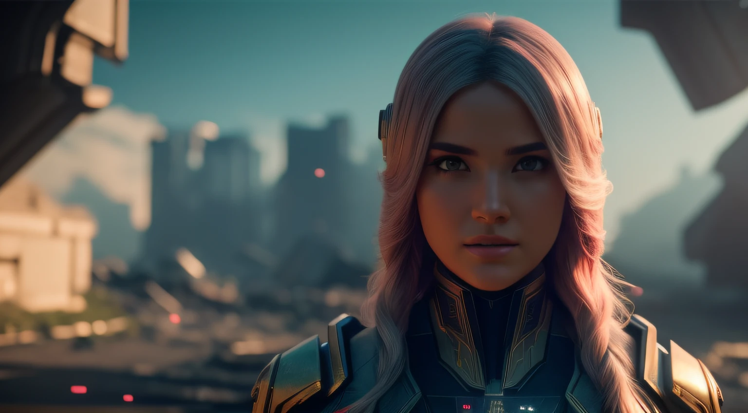 ((Best Quality)), ((Masterpiece)), (Very Detailed:1.3), 3D, Shitu-mecha, Beautiful cyberpunk woman with her pink mech in the ruins of a city in the forgotten war, Ancient technology, HDR (High Dynamic Range), ray tracing, NVIDIA RTX, super resolution, unreal 5, subsurface scattering, PBR texture, post-processing, anisotropic filtering, depth of field, maximum sharpness and sharpness, multi-layer texture, albedo and highlight maps, surface shading, Accurate simulation of light-material interactions, perfect proportions, octane rendering, duotone lighting, low ISO, white balance, rule of thirds, wide aperture, 8K RAW, efficient sub-pixels, subpixel convolution, luminescent particles, light scattering, Tyndall effect