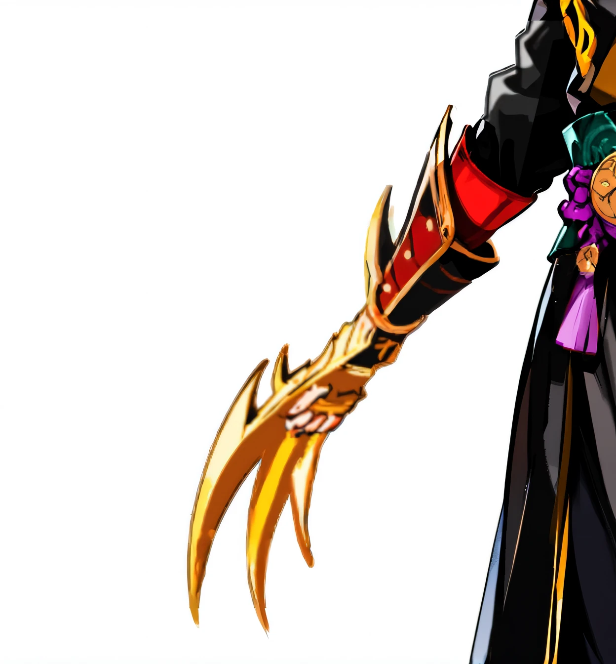 Anime characters wearing purple and black costumes and purple hats, half invoker half megumin, guilty gear art style, style of duelyst, with leviathan axe, guilty gear art direction, chrono trigger guilty gear style, holding jagged scimitar, Villain pose, Katana Zero video game character, holding enormous sword, dio brando