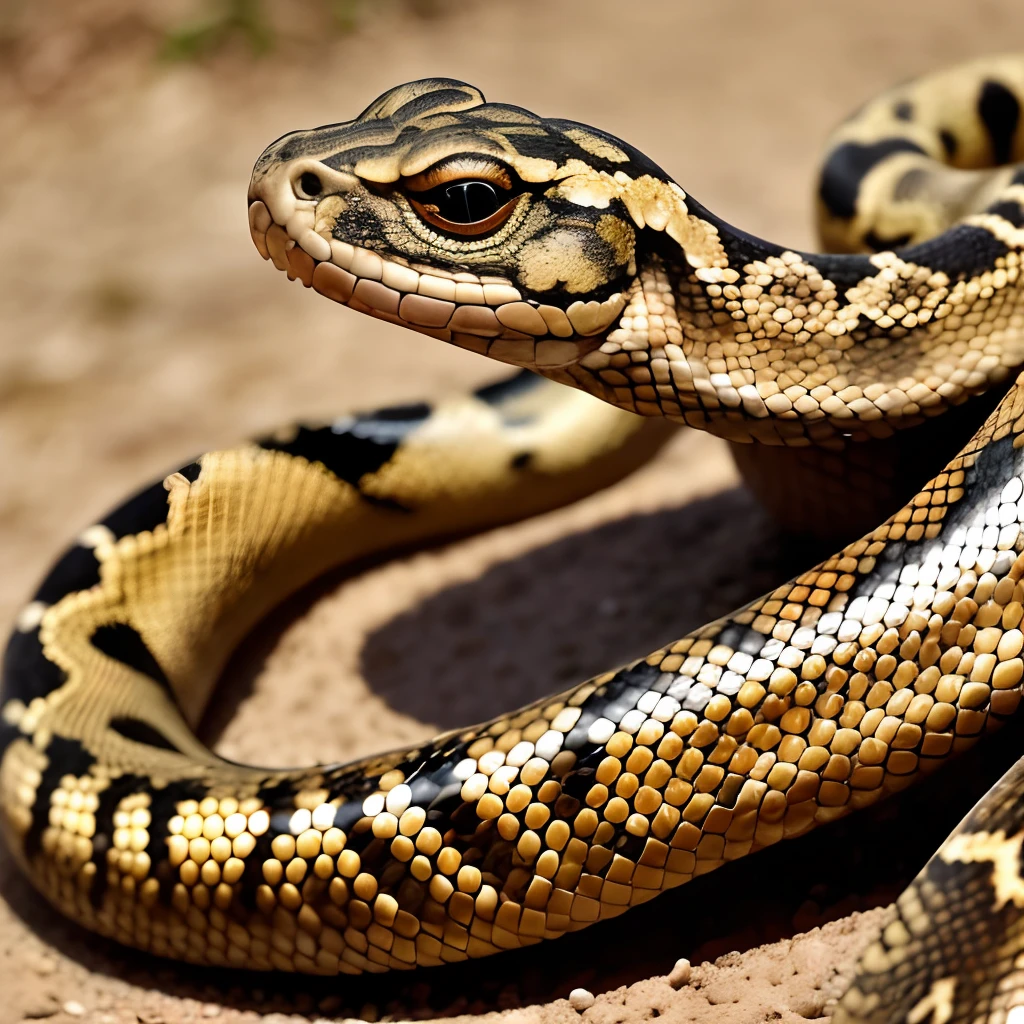 naja lying on the ground, olhos muito expressivos e que refletem a luz, fundo escuro e desfocado, naja, corpo da naja. muitos grandes, , corpo da naja, Snakes, serpentes realistas enroladas, naja is surrounding them, an amalgam of a naja, najas altamente detalhadas, pele de naja, najas para cabelo, foto de retrato em close-up, reptile, Retrato CloseUp, snake head (obra-prima) (8k high resolution) (melhor qualidade) (Ultra Definition) (Ultra realista)(Foto RAW) (Foto realista) (bright illumination)
