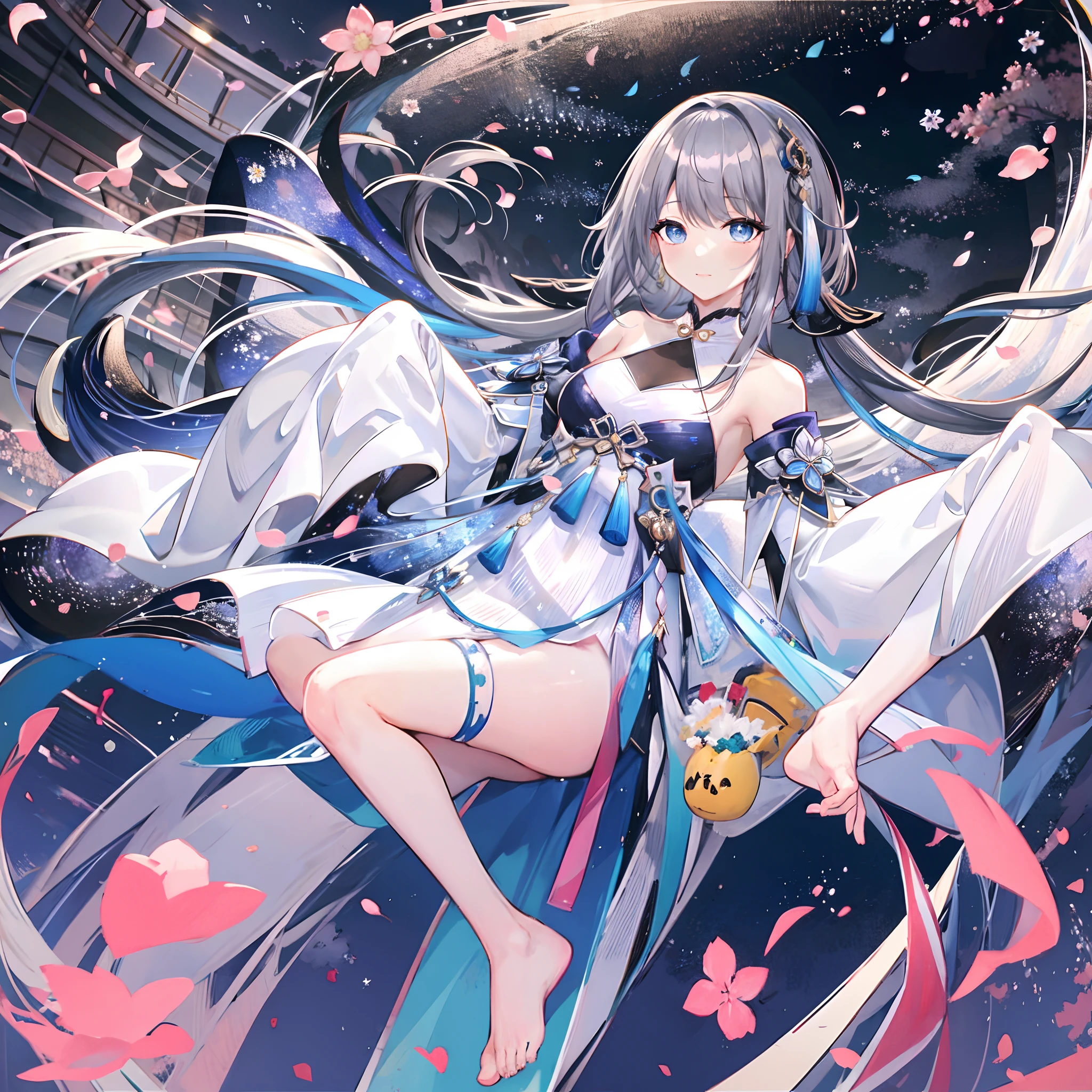 Anime barefoot with thigh accessories