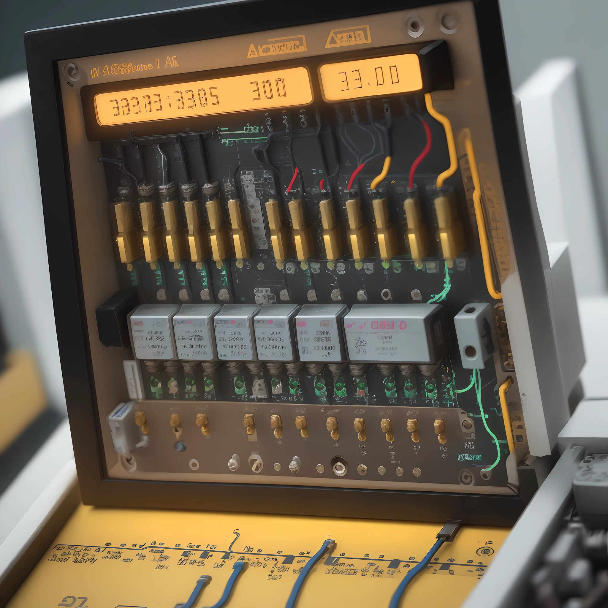 Electric components diode, capacitor, transistor realistic 4k