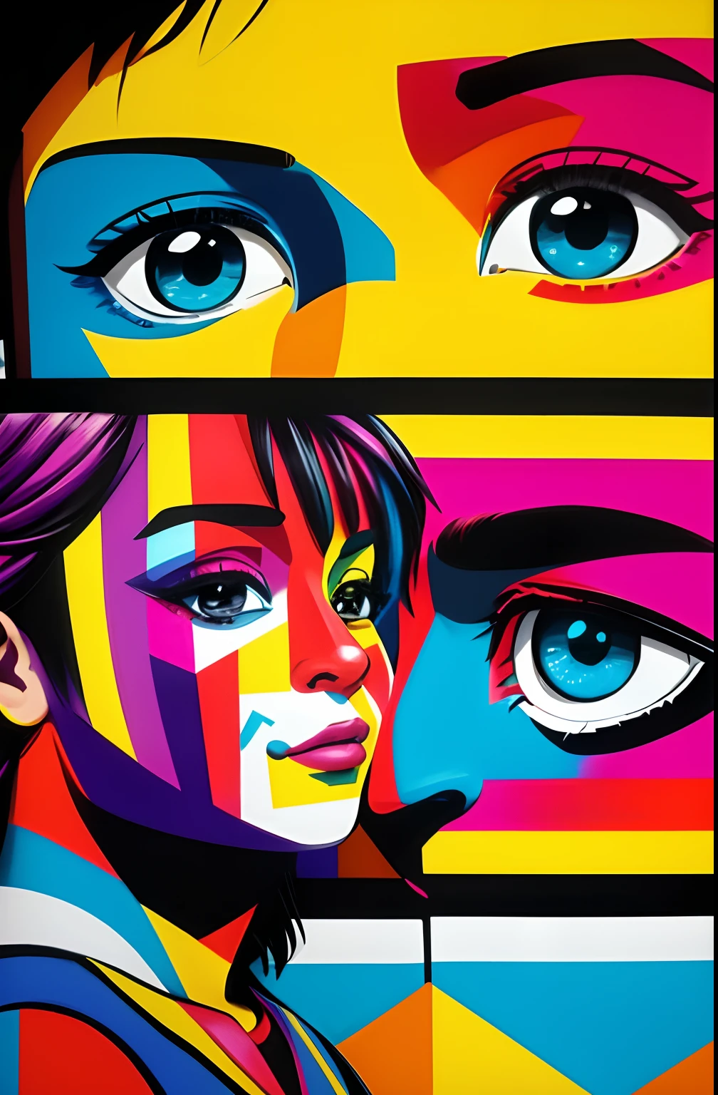 ( T-PAC), Eduardo Kobra ,Romero Brito,The Filling Twins ,multidimensional geometric wall PORTRAIT, arte, Chibi,
Yang08k, lindo, Colouring,
Primary works, qualidade superior, melhor qualidade, Arte Oficial, Beautiful and Aesthetic,