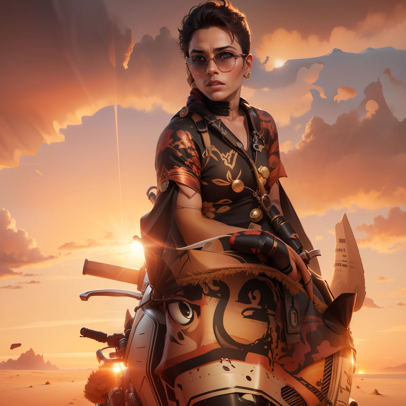 Realistic,dune sunset, realistic face