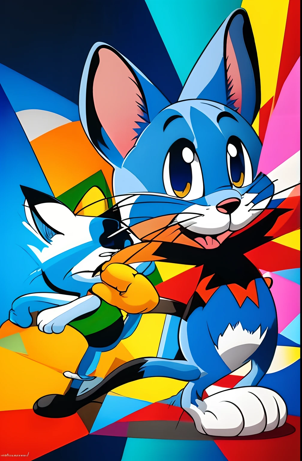 (TOM E JERRY ), Eduardo Kobra acolchoamento ,multidimensional geometric wall PORTRAIT, arte, Chibi,
Yang08k, lindo, Colouring,
Primary works, qualidade superior, melhor qualidade, Arte Oficial, Beautiful and Aesthetic,