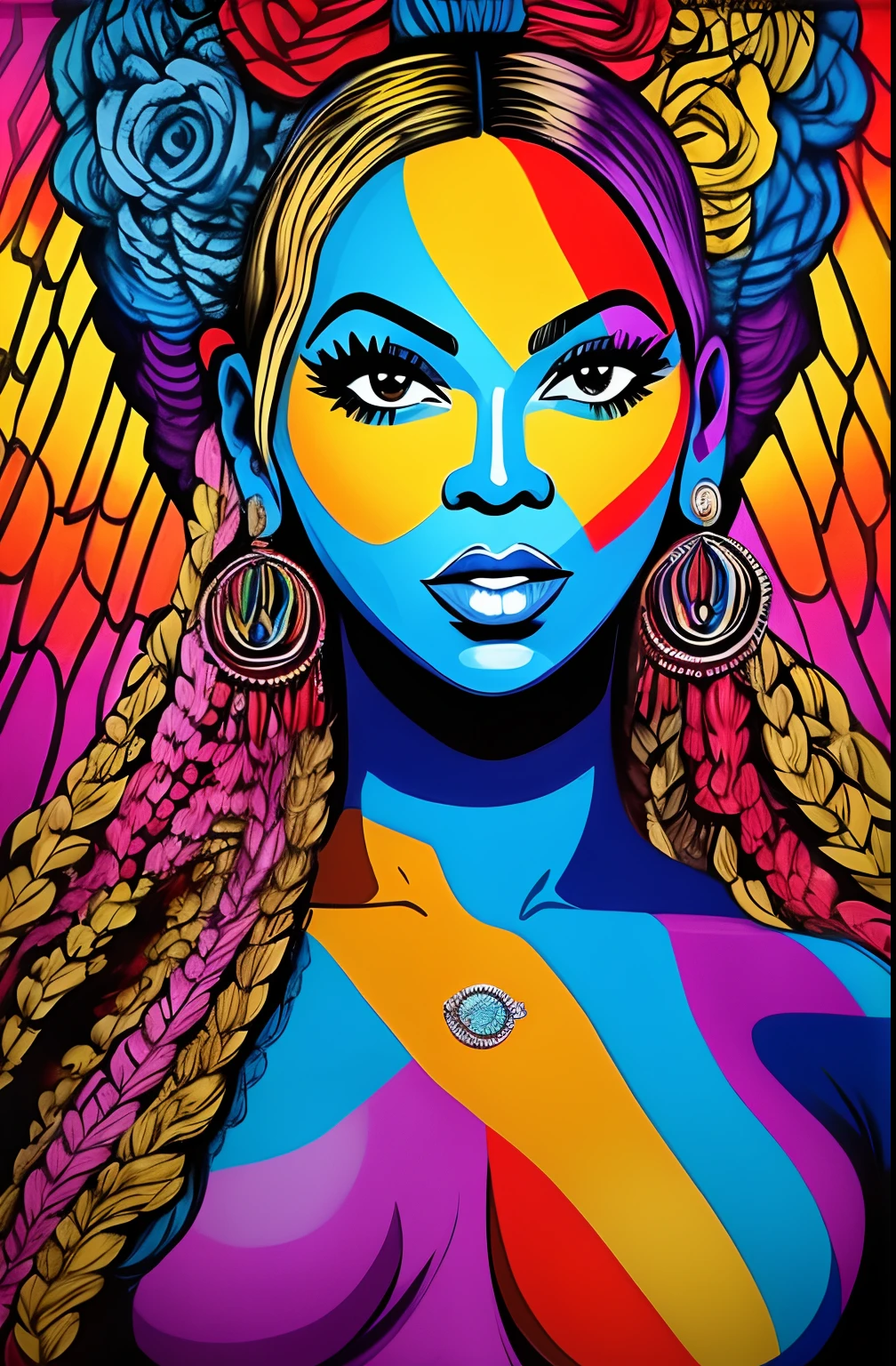( BEYONCE),  Eduardo Kobra ,Romero Brito,The Filling Twins ,multidimensional geometric wall PORTRAIT, arte, Chibi,
Yang08k, lindo, Colouring,
Primary works, qualidade superior, melhor qualidade, Arte Oficial, Beautiful and Aesthetic,