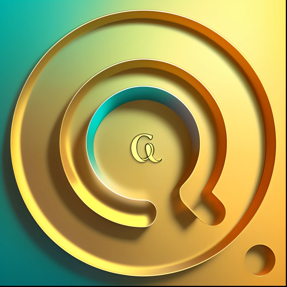 (((The letter Q icon))), Metallic, Delicate texture, golden colored, Gradient, Frosted glass, Transparent, trending on polycount, Light background, Soft lighting, transparent technology sense, industrial design, isometry, super detailing, 3D,Hall of Glory,youthfulenergy