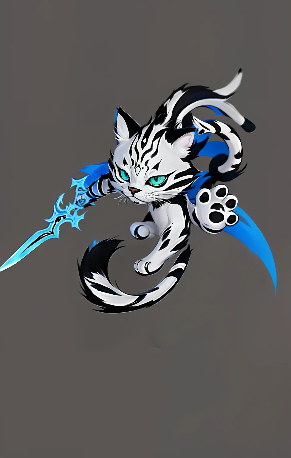 Close-up of a cartoon cat holding a sword in his hand, anthropomorphic cat ninja, Official concept art, of anthro leopard warlock, spirit fantasy concept art, ( ( concept art of character ) ), official character art, Sora as a cat, neferpitou, world boss kitten, finished concept art, fursona art, anthro cat