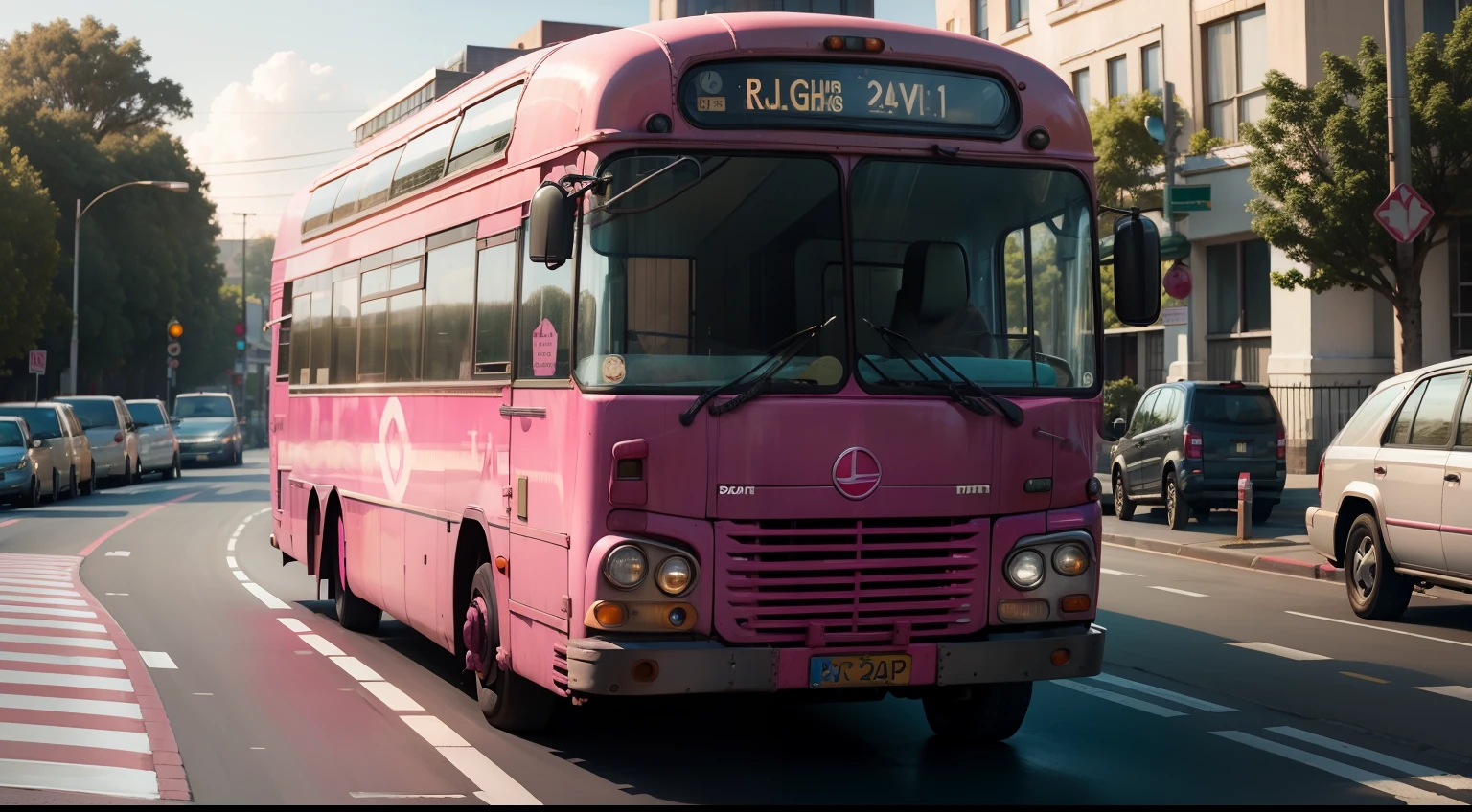 Pink bus