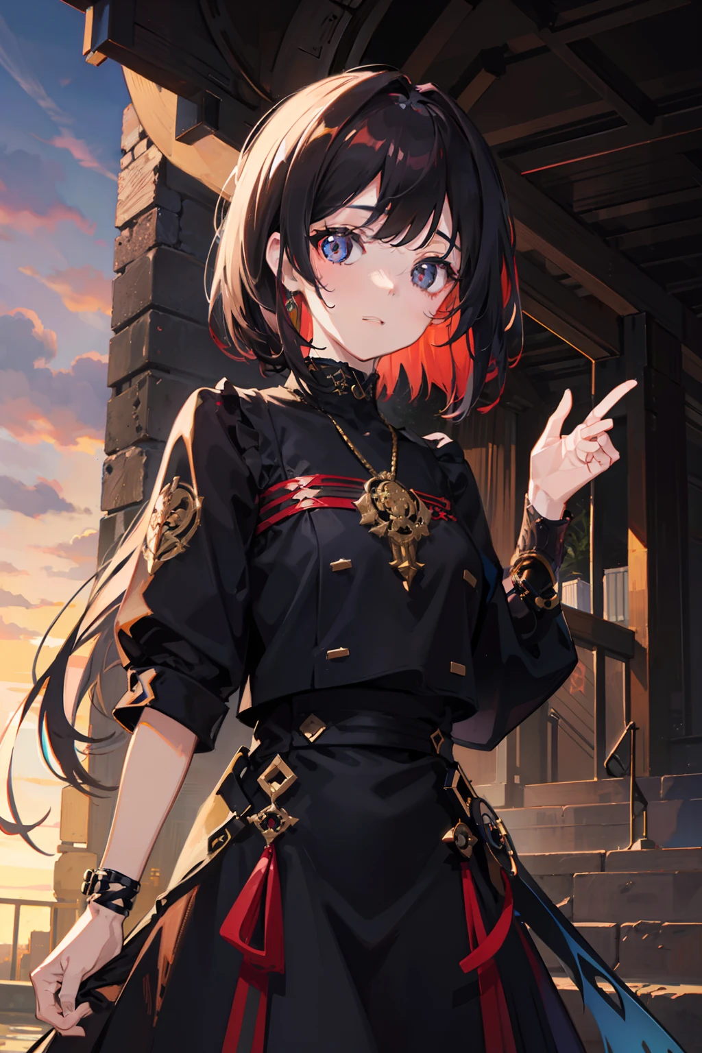 (nvinkpunk: 1.2) (SNTHWVE Style:0.8) Impreza、Lightwave、sunset、Intricate and elaborate design