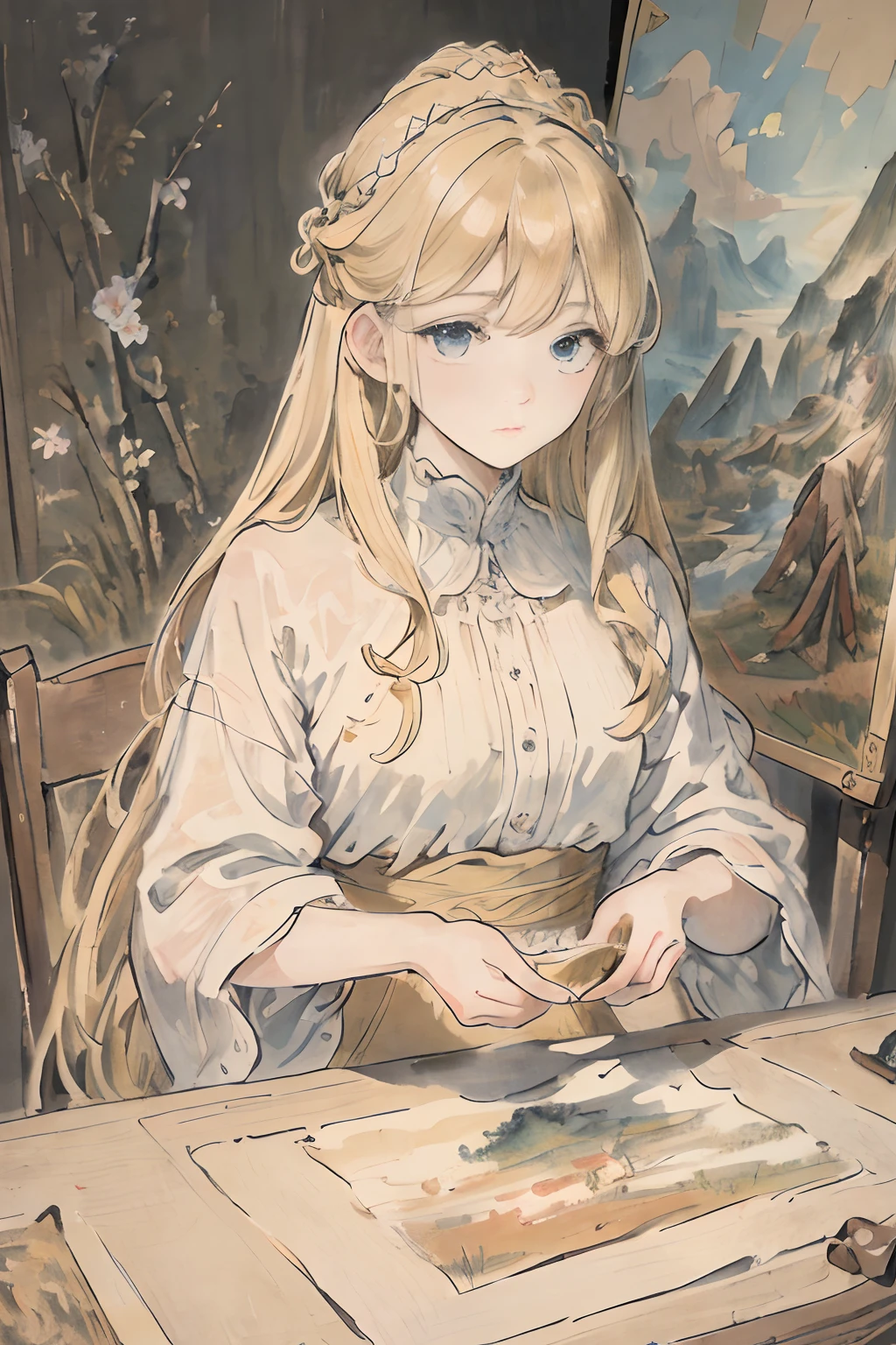 masterpiece, best quality, an extremely delicate and beautiful girl,an extremely delicate and beautiful, world masterpiece theater, ultra-detailed, highly detailed, best quality, blonde hair, highres, extremely detailed,1girl, best quality, illustration, looking at viewer, impasto, canvas, oil painting, realistic, realist ,real,