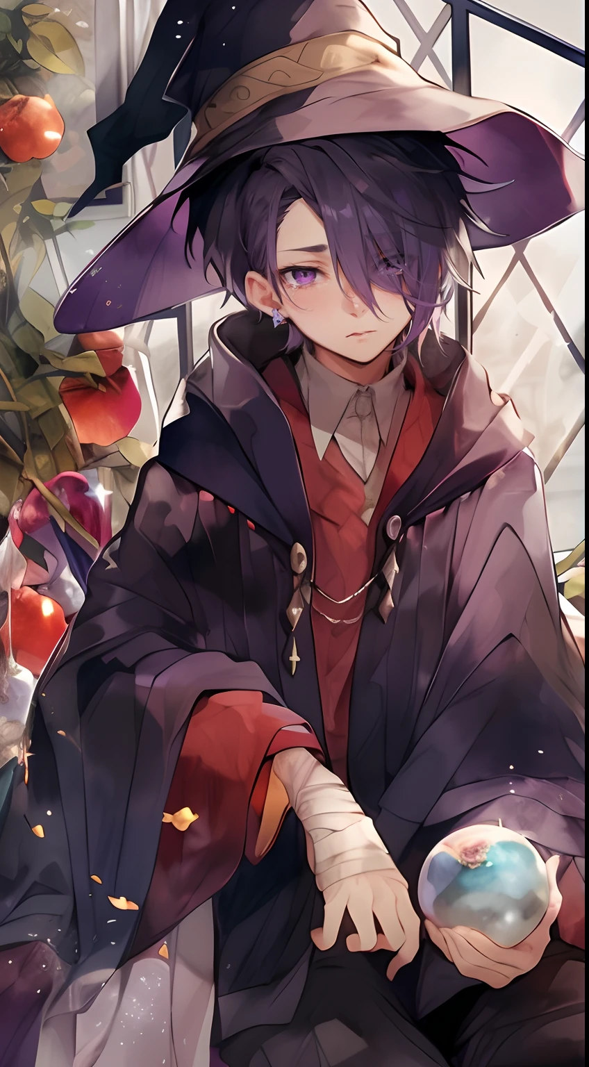 male people、Purple eyes、Jewel-like eyes、Eye of the cut、Crying、Kuroko under the eyes