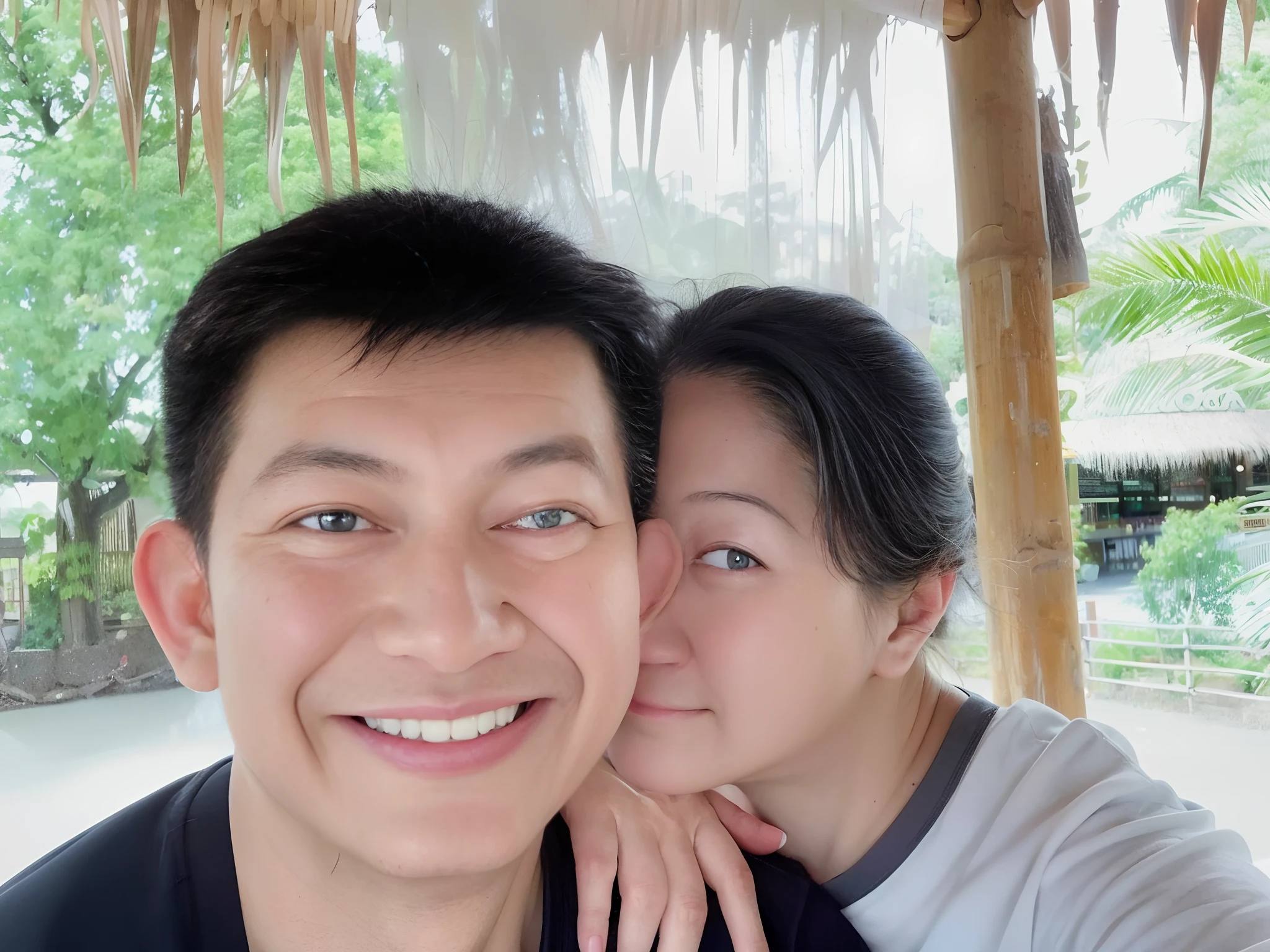 there is a man and woman that are posing for a picture, 38 years old, 4 0 years old man, 3 , 3 5 years oldold, momma and papa, 3 2 years old, 8k selfie, vacation photo, lovely couple, (38 years old), happy couple, with wart