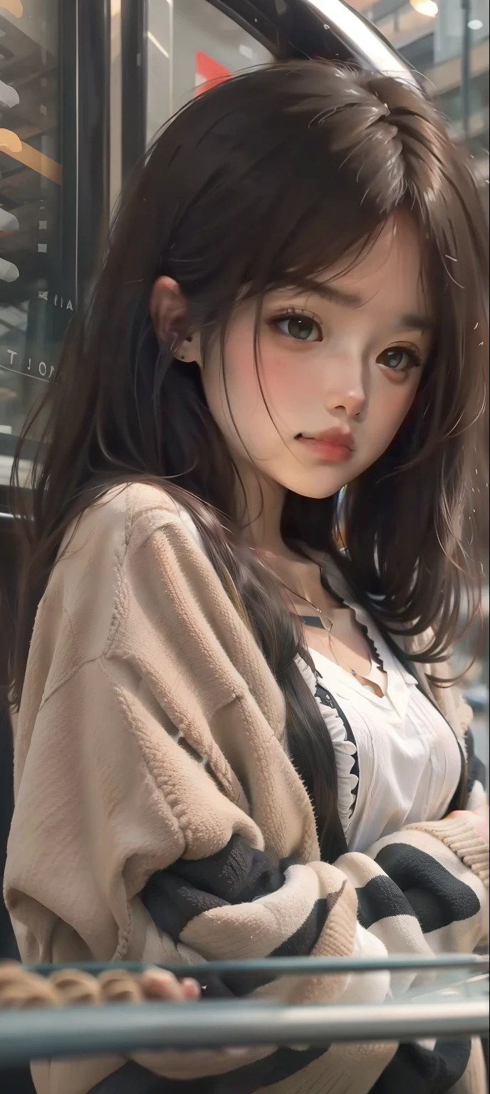 Melancholic long-haired girl