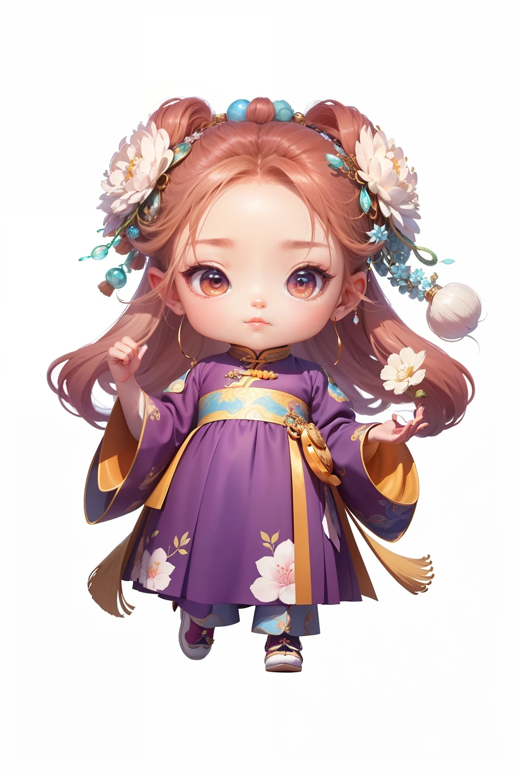 Chinese shoes，white limbo，Pattern，Pedras preciosas，Refinement，8K，Exquisite painting，lovely digital painting，anime styled digital art，style of anime。8K，A beautiful artwork illustration，adorable digital art