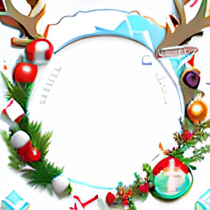 Round frame with ribbons as well as streamers, round background, item art, game icon asset, christmas,yukito,deer antlers,White background scene, game assets, 8K!!, Empty background, game overlay, mall background, technological rings, arte de fundo, white backgrounid, ringflash, Red border, Mobile game background, mobile game asset