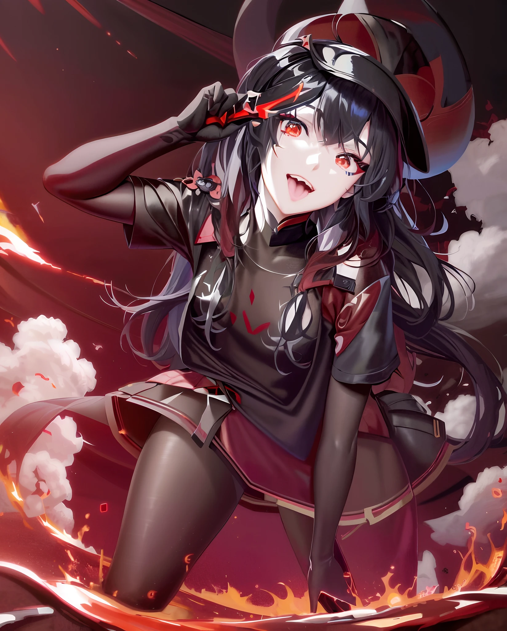 A woman dressed in black holds a sword and a red background, Ayaka Genshin impact, Keqing from Genshin Impact, ayaka game genshin impact, Genshin impact's character, appears as the fire goddess, Onmyoji detailed art, zhongli from genshin impact, onmyoji, mika kurai demon, freya, onmyoji portrait