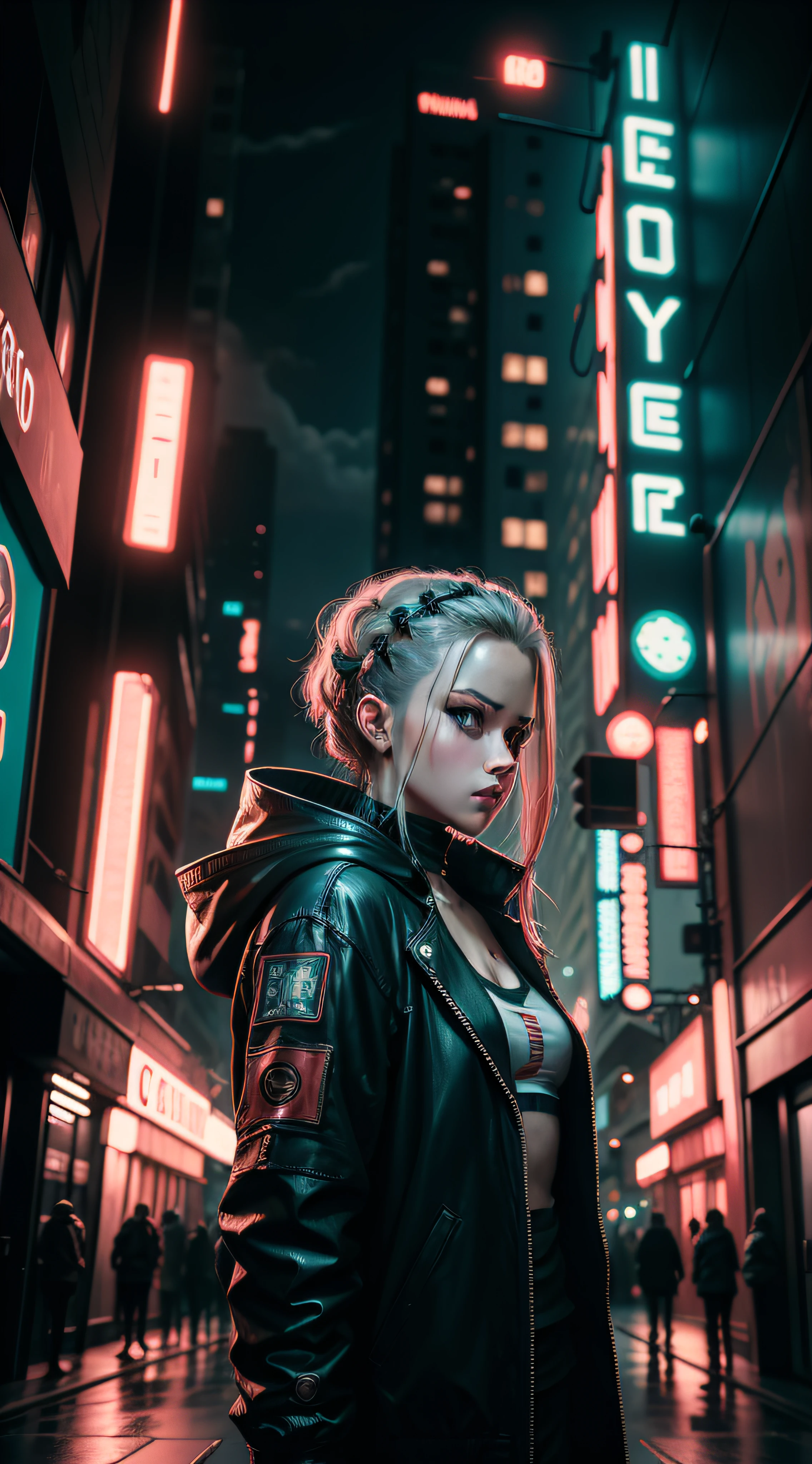 cinema, cyberpunk, neutral background