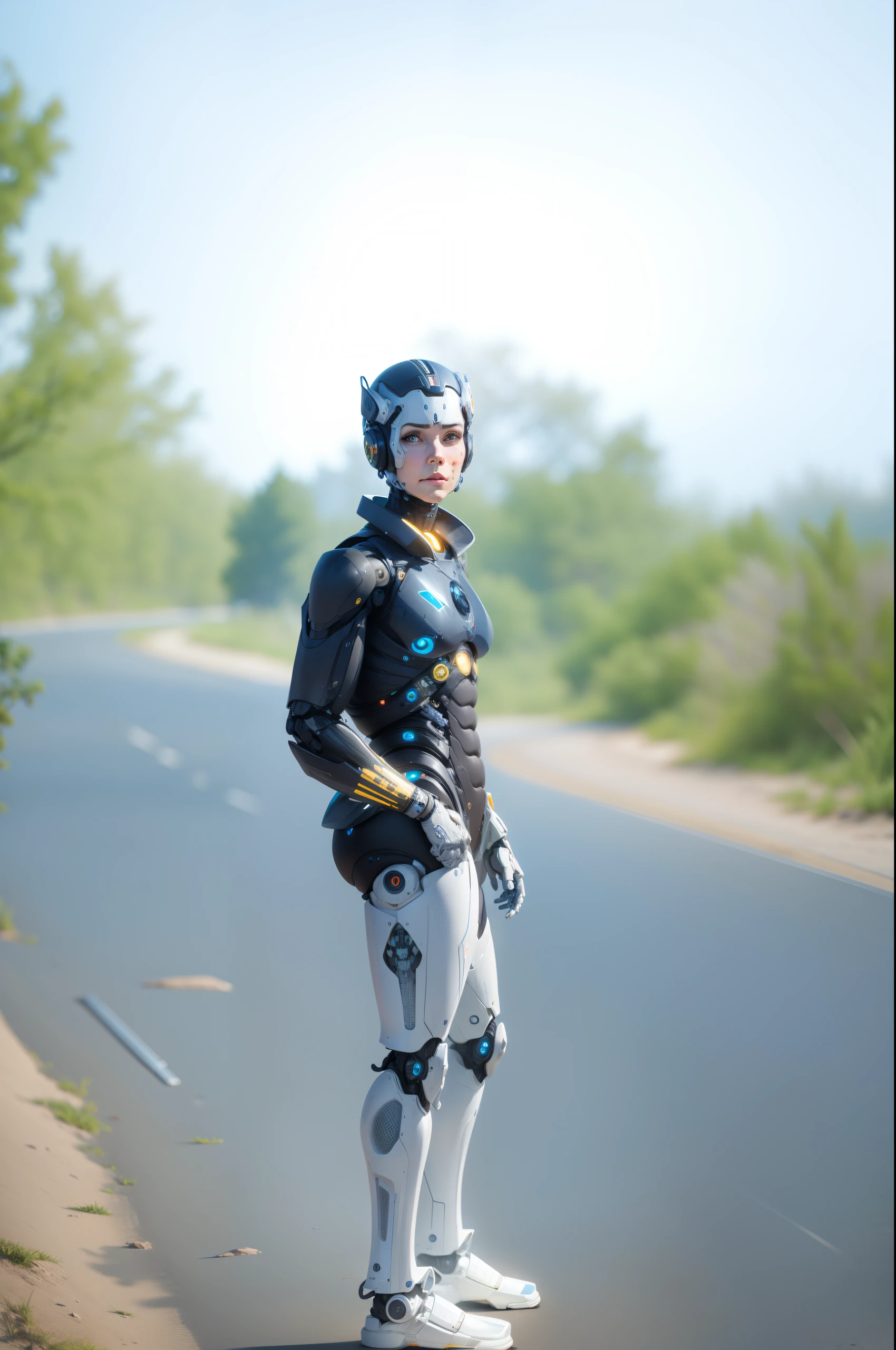 Robo body and realistic face 8k resolution