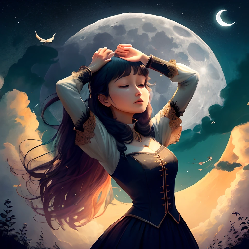 Raise your head and invite the bright moon