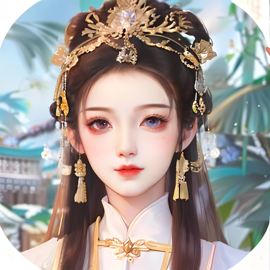 3D art style,absurderes,Incredibly Ridiculous res,hugefilesize, ultra - detailed, A high resolution, The is very detailed, Nice detailed girl, very detailed eyes and faces, Beautiful detailed eyes, light in face,(Hanfu:1.1),1girll,A woman in Chinese clothing,Tia and long hair, a beautiful fantasy empress, Palace , A girl in Hanfu, Princesa chinesa antiga, China Princess, xianxia fantasy, ancient asian dynasty princess, chinese empress, Inspired by Qiu Ying, Chinese fantasy, Inspired by Tang Yifen, Inspired by Huang Ji, inspired by Li Mei-shu