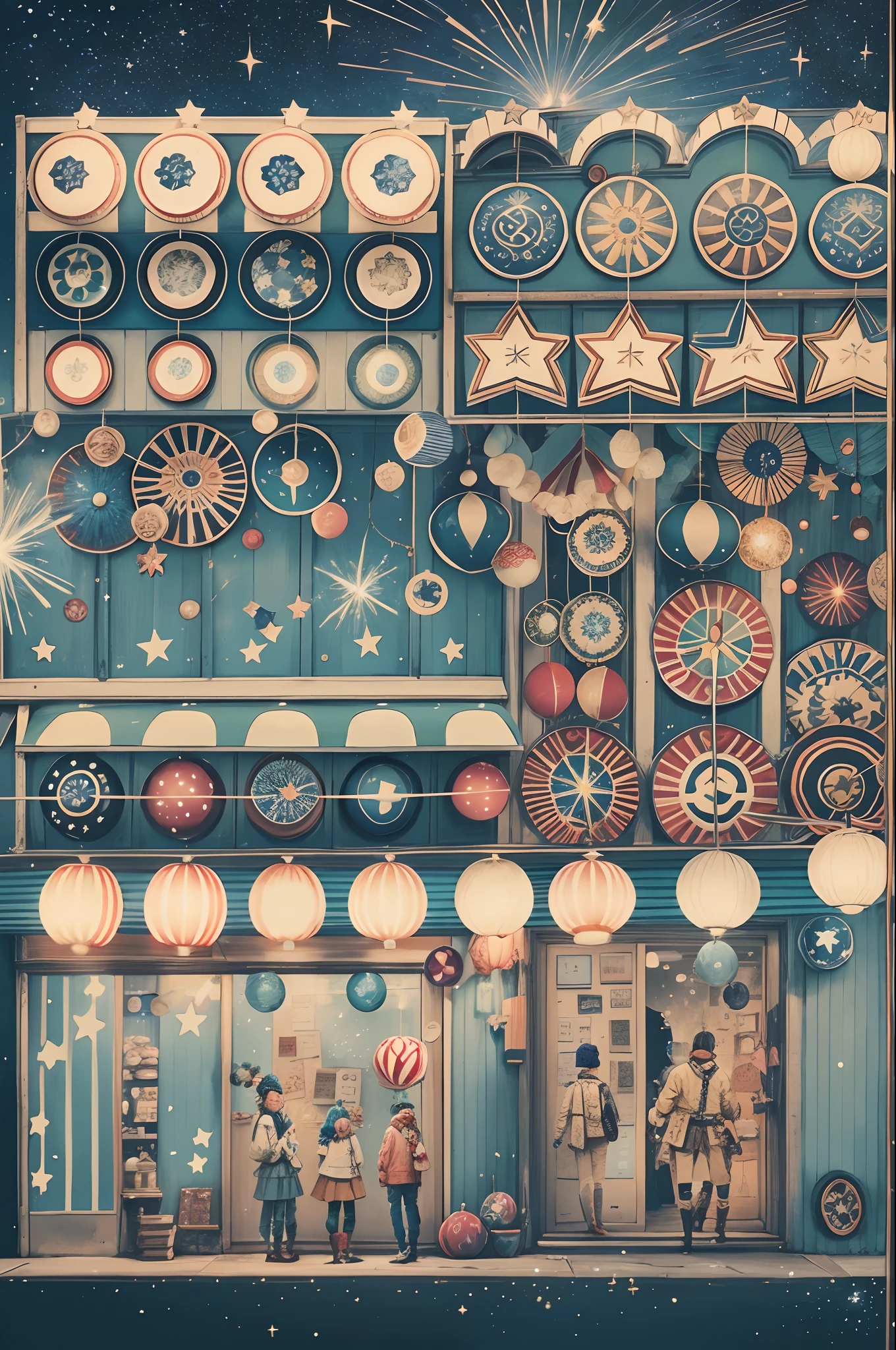droid,stars,blueish moonlight,UHR,circus,jocker,sparkler