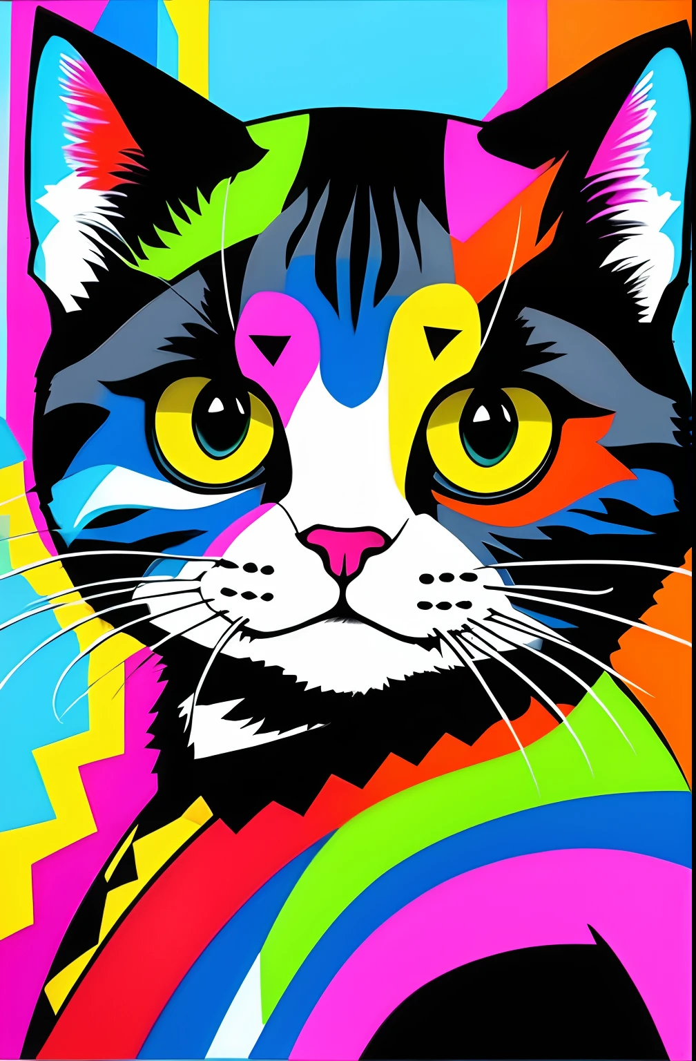 ( CATS Feliz),  Eduardo Kobra ,Romero Brito,The Filling Twins ,multidimensional geometric wall PORTRAIT, arte, Chibi,
Yang08k, lindo, Colouring,
Primary works, qualidade superior, melhor qualidade, Arte Oficial, Beautiful and Aesthetic,