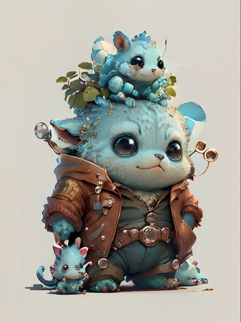 "Imaginative concept art of a cute creature inspired by Lora, with the appearance of a mouse and dressed as a policeman. (CuteCreatures tag weighted at 0.9)"