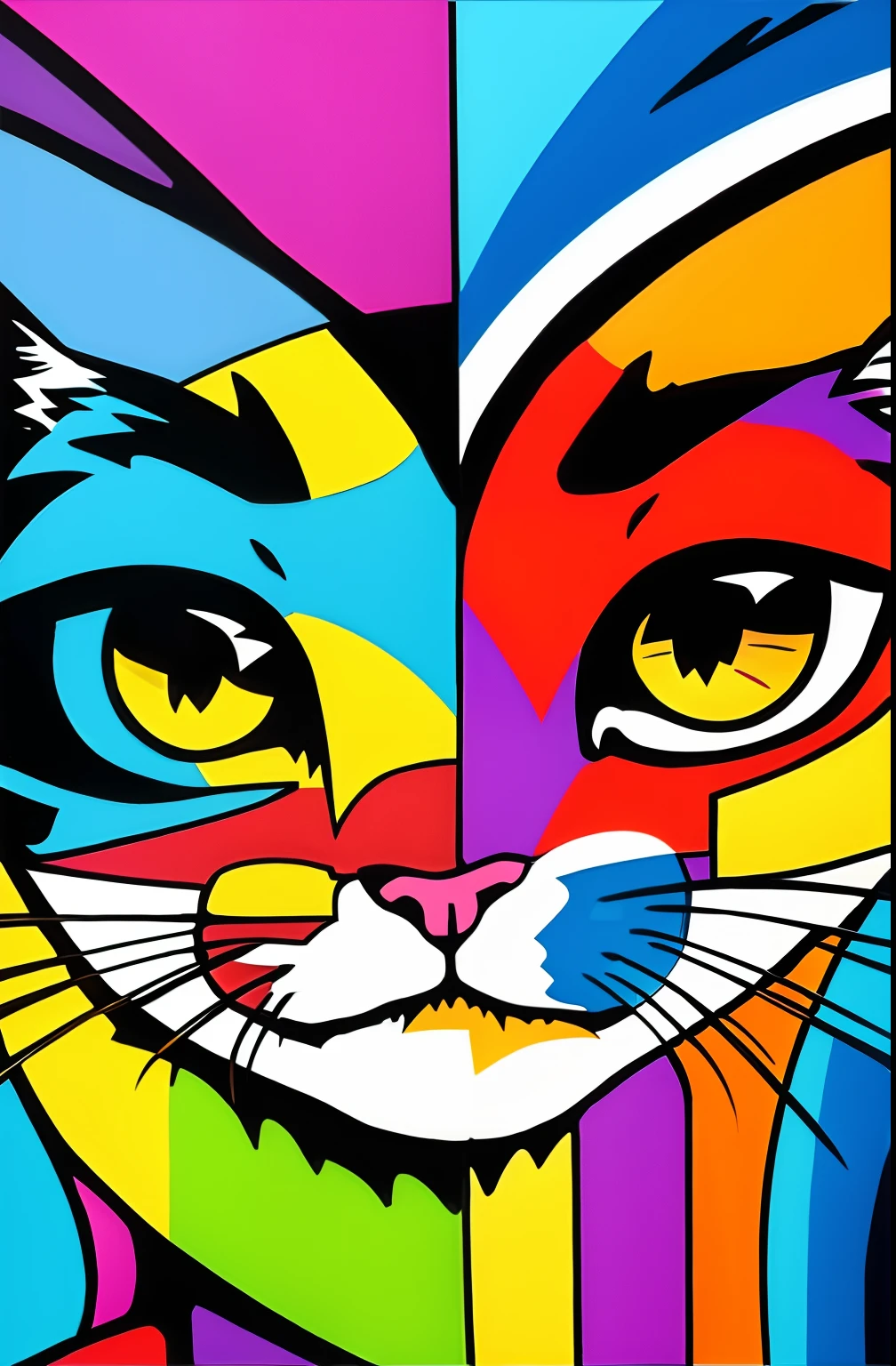 ( CATS Feliz),  Eduardo Kobra ,Romero Brito,The Filling Twins ,multidimensional geometric wall PORTRAIT, arte, Chibi,
Yang08k, lindo, Colouring,
Primary works, qualidade superior, melhor qualidade, Arte Oficial, Beautiful and Aesthetic,