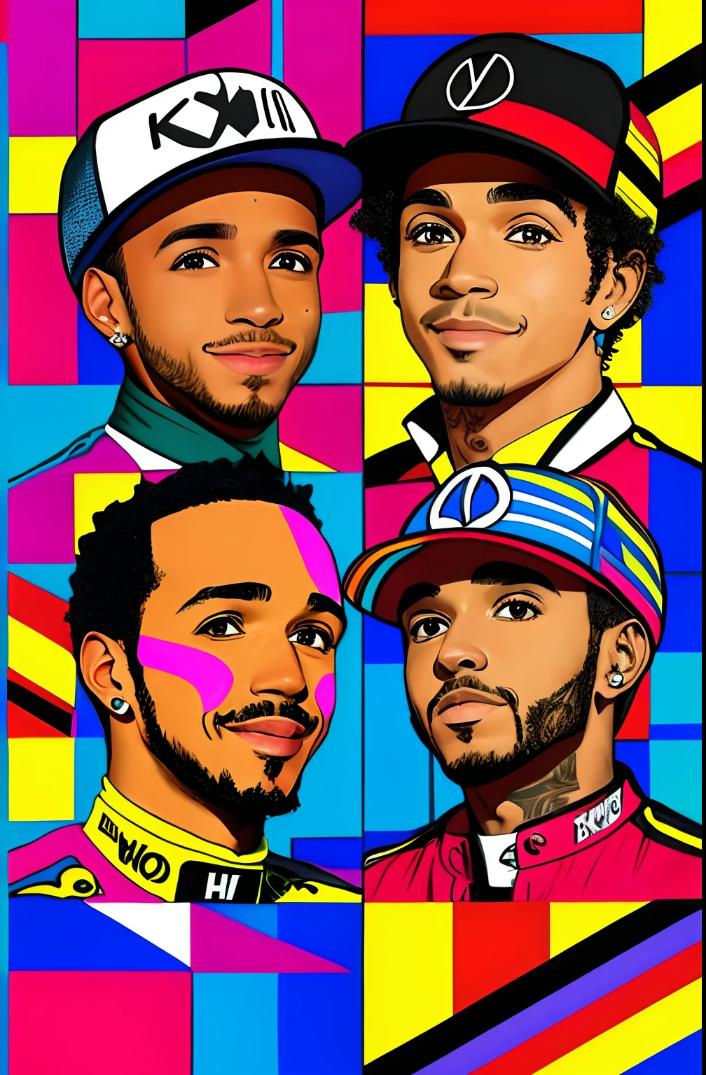 (LEWIS HAMILTON), Eduardo Kobra ,Romero Brito,The Filling Twins ,multidimensional geometric wall PORTRAIT, arte, Chibi,
Yang08k, lindo, Colouring,
Primary works, qualidade superior, melhor qualidade, Arte Oficial, Beautiful and Aesthetic,