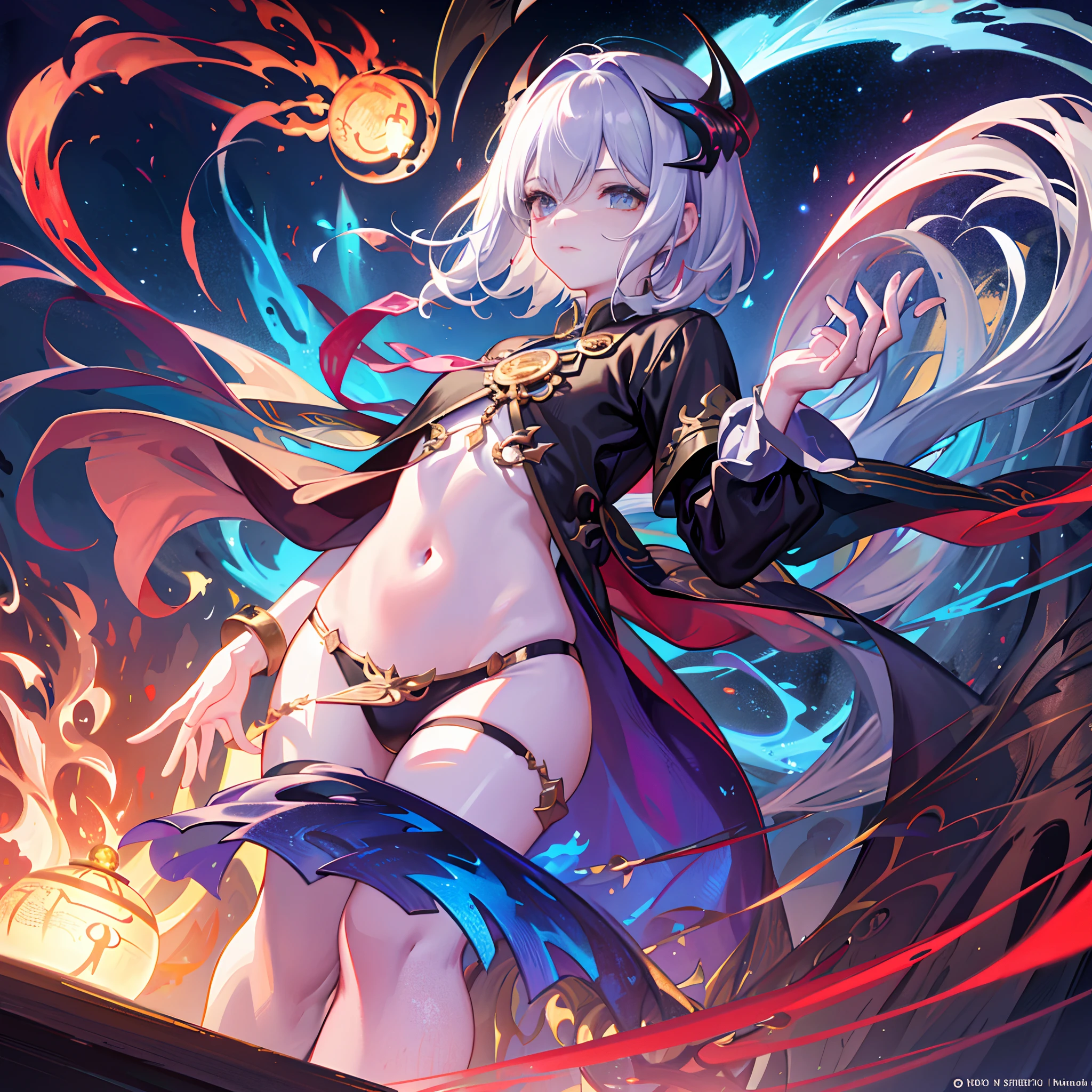 deathia,Blood,the night,darkly,(fantasy),unlimited,Deep blue sky,The abyss of knowledge,knowledge,((tmasterpiece)),(((Need))),((美丽细致的眼睛)),(eyeslashes),White Dragon Clan,(1male people),whaite hair,short detailed hair,Abyss Eye,Shiny skin,oiled,(Bird body,feater),Treacherous,tiny faeries,Ultra-fine CG unity 8k wallpaper,tmasterpiece,((ultra - detailed)),((illustration)),Dazzle,Wallpapers,energy,Unknown horror,Arcane,Magic perimeter,Magic surrounds,Demon God Sword,token,Flying in the sky,Know it,Predicting the future,Learn about the past,Infinite wisdom,Blue Flame,Warlock,Taoist magic array,gossip,incantation,mantra,Sing magic,Heteropupil,Libido boy,