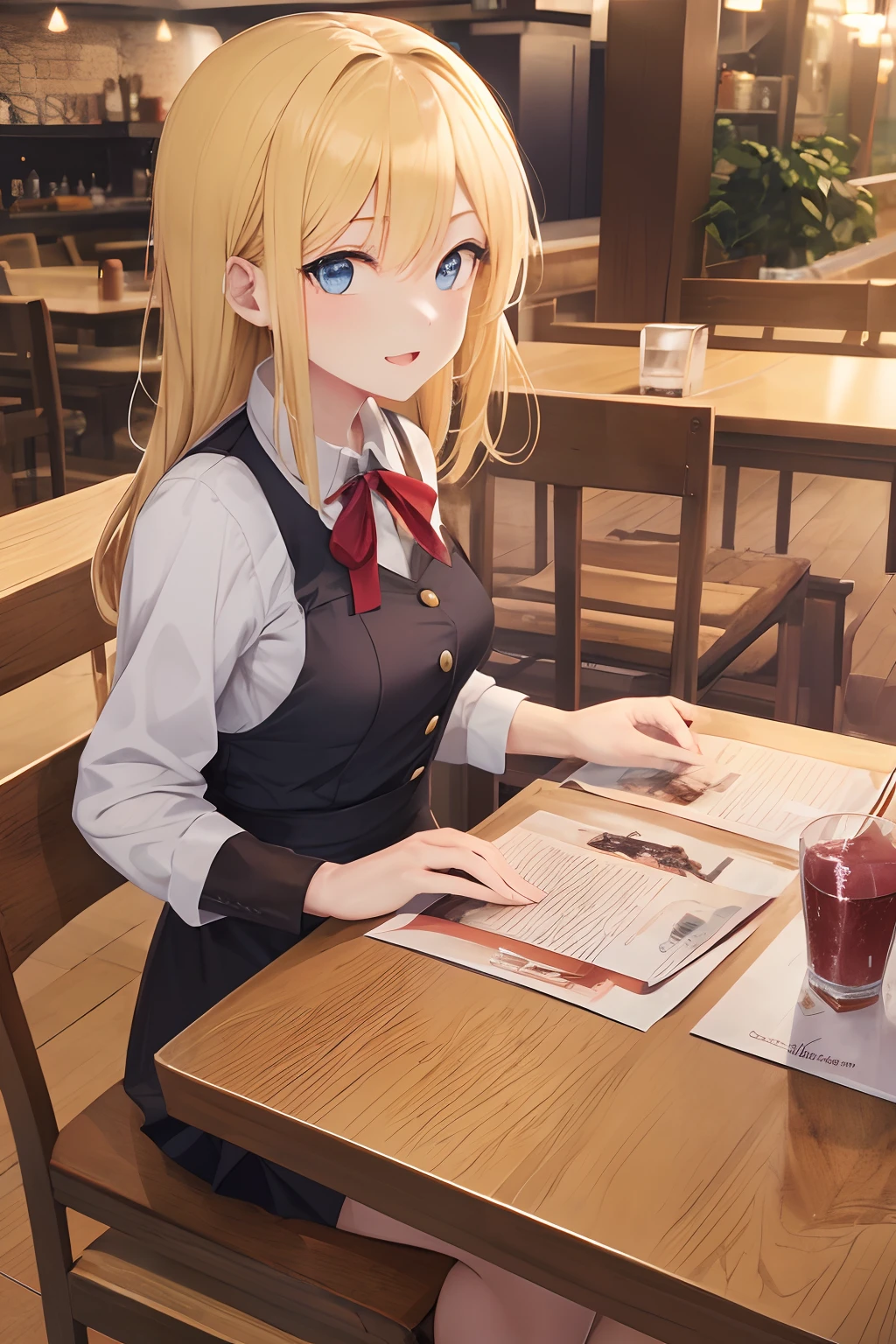 Anime Girls In A Restaurant