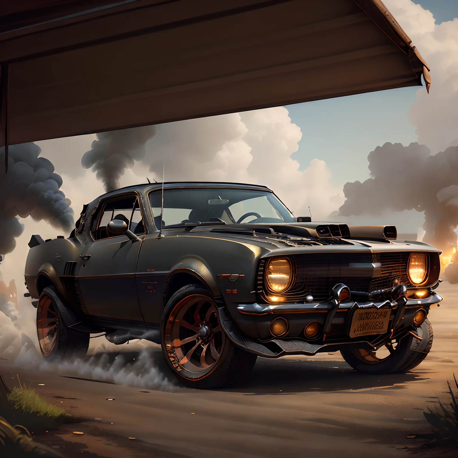 SteamPunkAI, Chevrolet Camaro, detailed, intricate