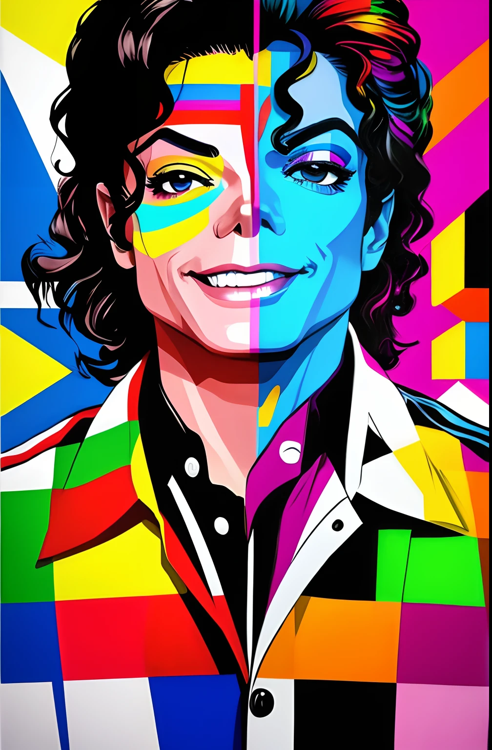 ( MICHAEL JACKSON smile), Eduardo Kobra ,Romero Brito,The Filling Twins ,multidimensional geometric wall PORTRAIT, arte, Chibi,
Yang08k, lindo, Colouring,
Primary works, qualidade superior, melhor qualidade, Arte Oficial, Beautiful and Aesthetic,