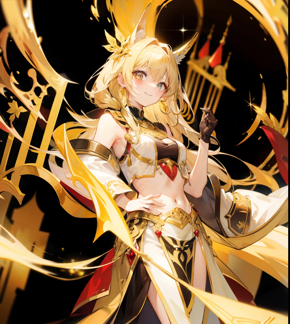 gold eyes,Smiling maiden