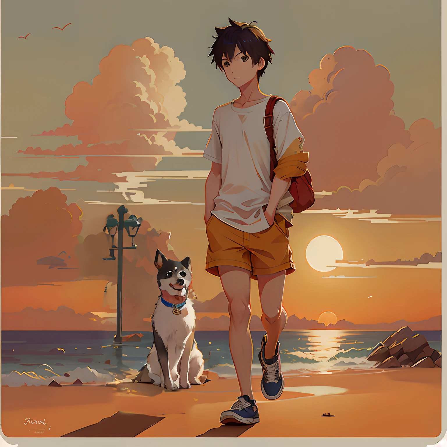 Make the dog smaller and cute。