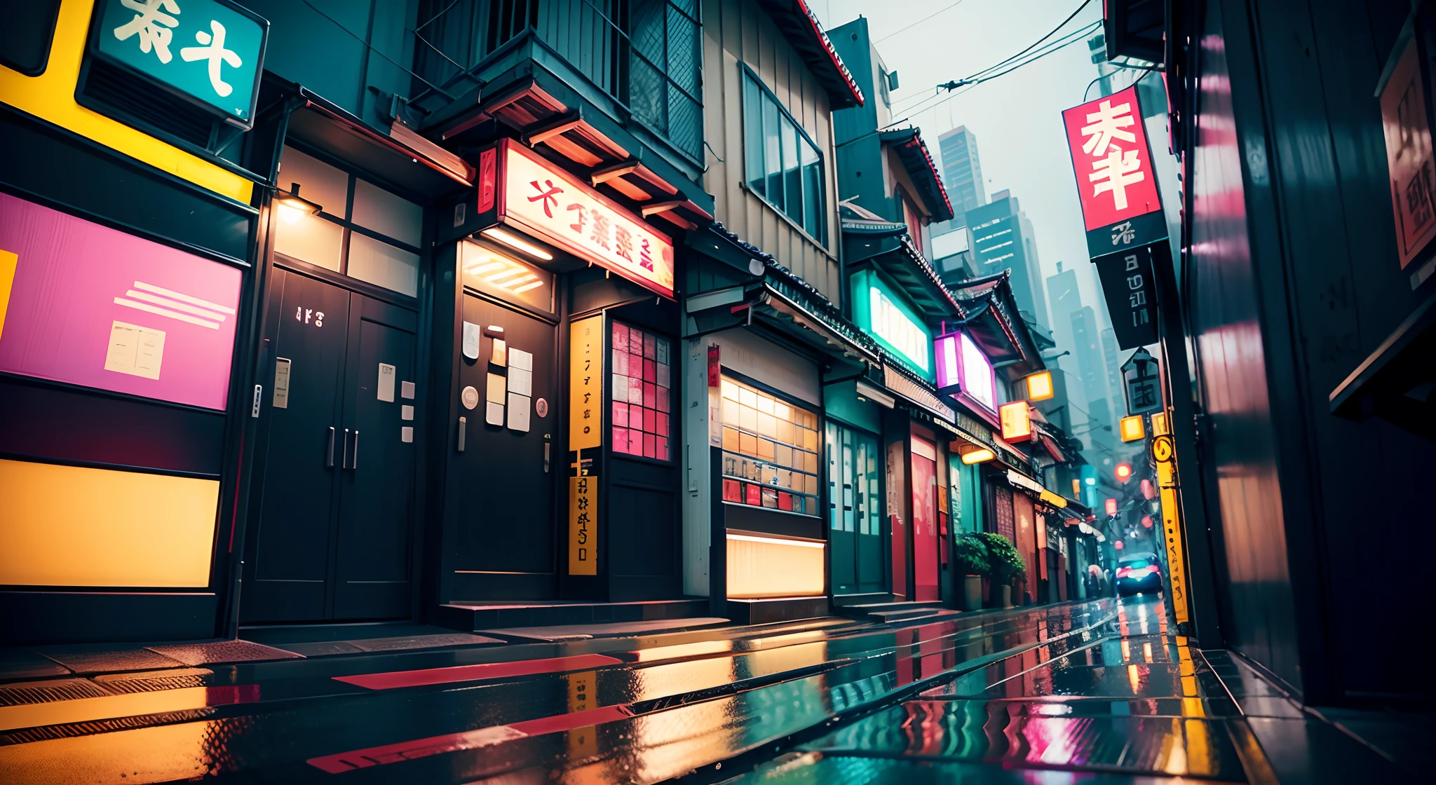 (efeito bokeh), (dinamic angle), ((obra-prima)), (streets of tokyo), (zebracross), (chuva), (noite), cidade vazia, escuro, (neon), pixelart, ((pixelado)), cyberpunk, (retro)