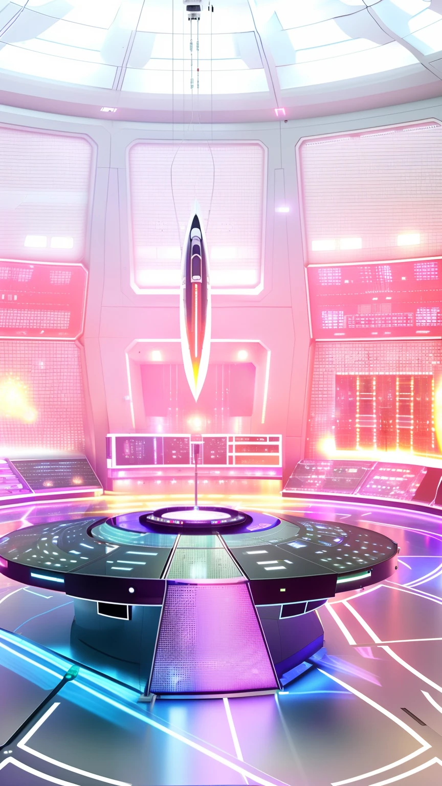Alafid view of TV studio with stage and lighting, futuristic space ship interrior, futuristic laboratory, futuristic scientific laboratory, space station interior, in a futuristic spaceship, interior of an alien spaceship, high tech space ship interior, in futuristic laboratory room, futuristic space station, inside a space ship, futuristic sport arena, 3 d render of a scifi spaceport