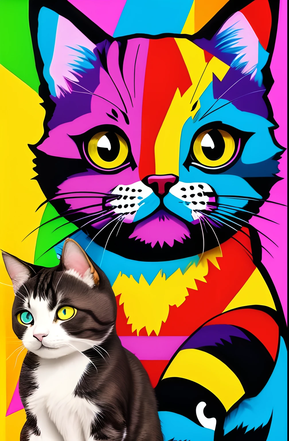 ( CATS ,DOGS),  Eduardo Kobra ,Romero Brito,The Filling Twins ,multidimensional geometric wall PORTRAIT, arte, Chibi,
Yang08k, lindo, Colouring,
Primary works, qualidade superior, melhor qualidade, Arte Oficial, Beautiful and Aesthetic,