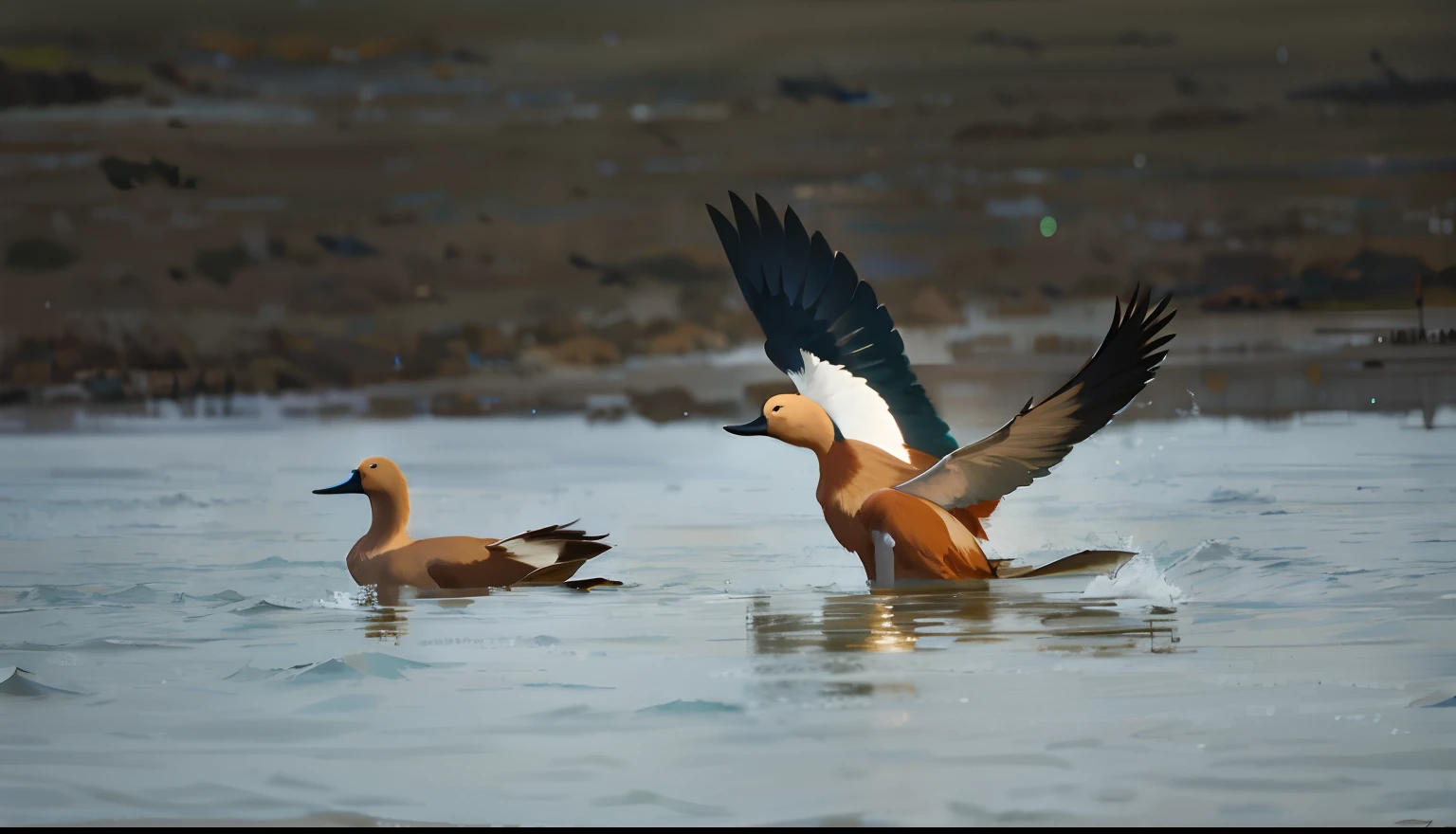 ruddy shelduck,Movie lighting,exquisitedetails